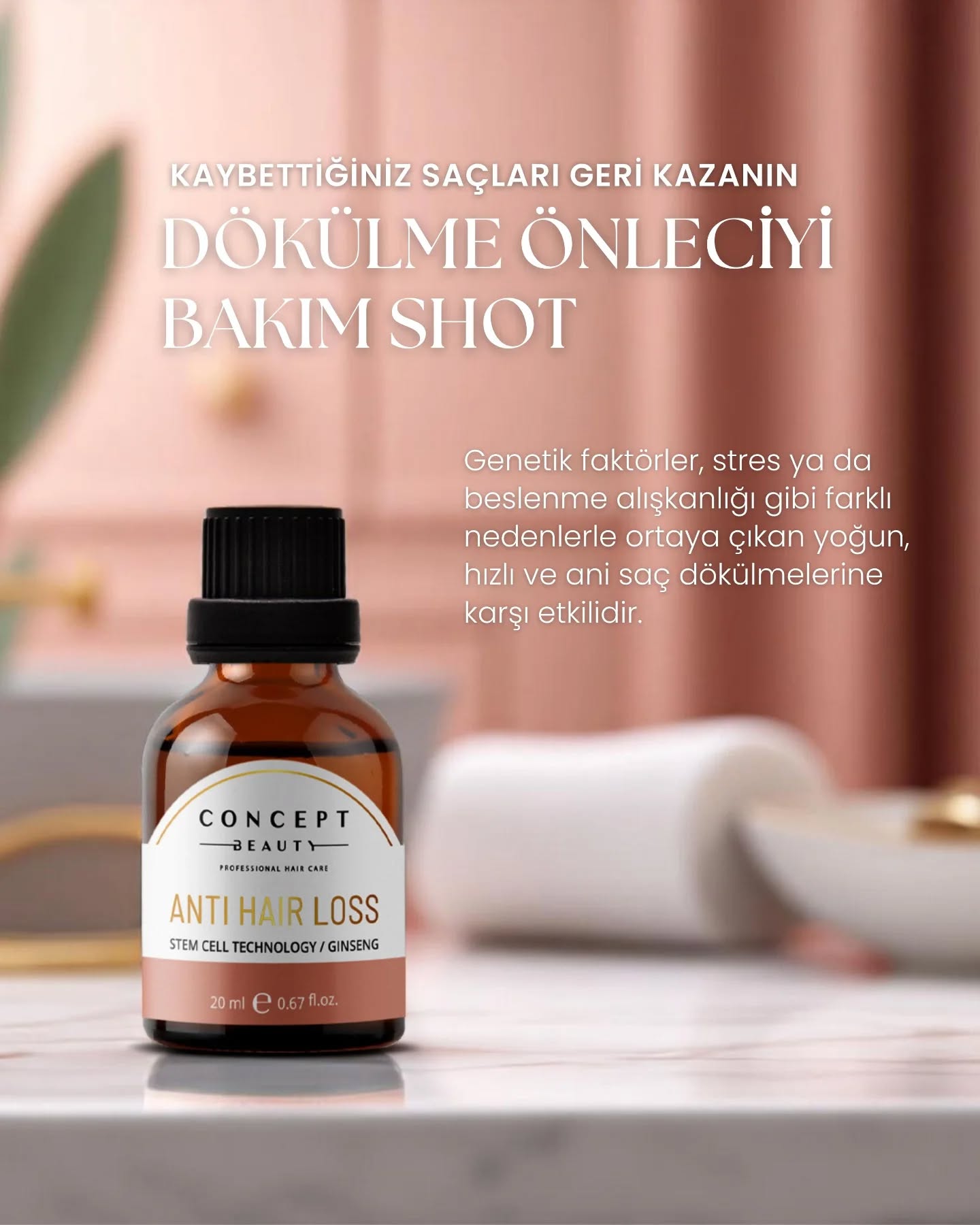 🌱 Güçsüz Saçlara Veda Et, Köklerinden Yenilen!
Yoğun tempoya, strese ya da mevsim geçişlerine bağlı saç dökülmesi mi yaşıyorsun? Bitkisel içerikli Dökülme Karşıtı Shot ile saç köklerine ihtiyaç duyduğu desteği ver.
✨ Neden bu ürün?
• Ginseng, sarımsak, ısırgan, nane ve cüce palmiye özüyle formüle edildi
• Provitamin B5 ile saç köklerini güçlendirir, dökülmeyi azaltır
• Saç derisini yatıştırır, canlandırır
• Minoxidil gibi kimyasal içerikler barındırmaz
💧 Nasıl kullanılır?
• Şampuan ile: Shot’ı Concept Beauty Şampuana ekleyip 5–10 dk bekletin, masaj yaparak uygulayın.
• Tek Başına: Kuru ya da nemli saça uygulayıp 20 dk bekletin, sonra durulayın
🔹 #KonforluBakım – Her gün kullanıma uygun
🔹 #GüçlüSaçlar – Kırılma, ince tellilik, dökülmeye karşı tam destek
🔹 #DoğalGüzellik – Hormonsuz, kimyasalsız çözüm
Detaylı bilgi ve sipariş için:
👉 www.conceptbeauty.com.tr
#ConceptBeauty #SaçDökülmesi #BitkiselBakım #GüçlüSaçlar #DoğalÇözüm