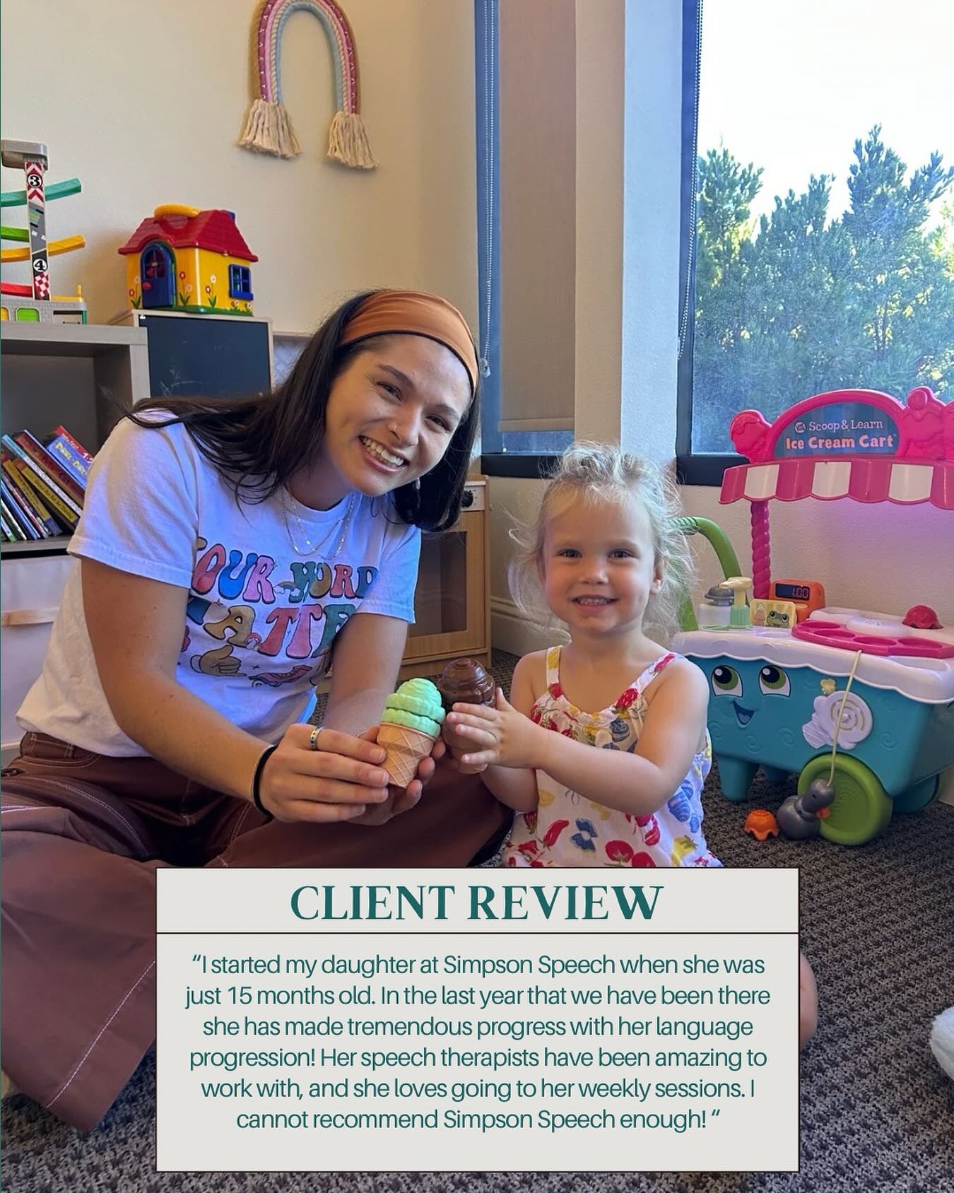 Congratulations to one of our sweet clients on officially graduating from speech! 🎓💬 We are so proud of all the hard work she has put in and her parents as well, carryover is one of the most important parts. The progress she has made and the growth we’ve seen have been truly amazing. 💪💕
A big thank you to her wonderful mama for the kind review. Your support means so much to us. We truly love our parents and clients, and we are honored to be a part of your journey.
While we’re sad we won’t get to see you each week, we are incredibly happy for everything she has accomplished. Keep shining and keep growing, we’ll always be cheering you on! 🌟🥰👏 *photo posted with permission*