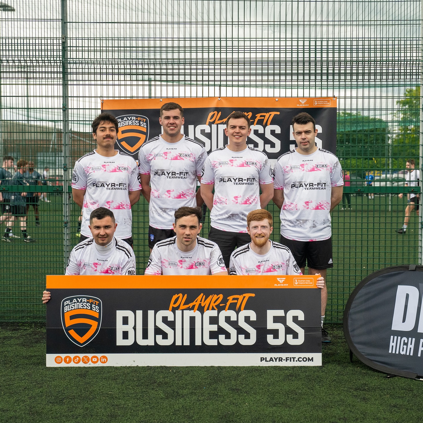 ZOMA arrived at the @playrfitteamwear 5s Tournament facing a true eye of the storm scenario. Managerless, riddled with injuries, and hampered by some highly questionable holiday timing, we found ourselves with only three ZOMA players available: Glen, Pete, and Felipe Jundi Jr. Emergency loan signings were swiftly secured, with @uhyfdw staff Ronan Farrelly and Brendan Rogers answering the call, alongside Josh Pringle and Conor McGowan recruited from elsewhere.
Our first game was a baptism by fire against the home side and organisers, @Playrfit. Despite an early lead, three rapid goals from Playr-fit flipped the script, and ZOMA could only manage a late consolation.
This put immense pressure on Game 2 against Statsports. Anything but a win meant an early exit. It was the unlikely combination of Glen and Pete who provided the crucial opener. ‘Glenacho’ threaded an eye-of-the-needle pass to ‘Pistol’ Pete, who calmly slotted it past the unrushing keeper with the outside of his right boot. The look they shared following the goal was reminiscent of Michael Owen’s dad nod of approval watching his son kick an apple into a bin as a child. ZOMA soon doubled the lead, and despite keeper Josh momentarily forgetting the backpass rule and conceding a penalty, we prevailed 2-1.
Faith in our hands, ZOMA delivered a scintillating performance in the final group game against Ashview, with a thumping strike from Conor ‘Cannavaro’ McGowan and further goals from Brendan ‘Lukaku’ Rogers, Peter, and Ronan Farrelly.
Through to the Quarter Finals, ZOMA faced one of our biggest challenges yet: the renowned consultancy firm, EY. The game hadn’t even started and both sides had to be pulled apart having tried to sign each other up as clients. It finished a tense 1-1. In the sudden-death penalty shootout, EY had a chance to win, but Josh ‘Buffon’ Pringle pulled off an outrageous, toe-tip save in the air, saving the day. A second stunning save from Josh saw ZOMA dramatically progress to the semi-finals.
For the second year running, our journey ended in the semi-finals, with a tight and intense 1-0 defeat to Kukoon. Not even an RKO from Ronan ‘Rocky’ Farrelly could break them down.