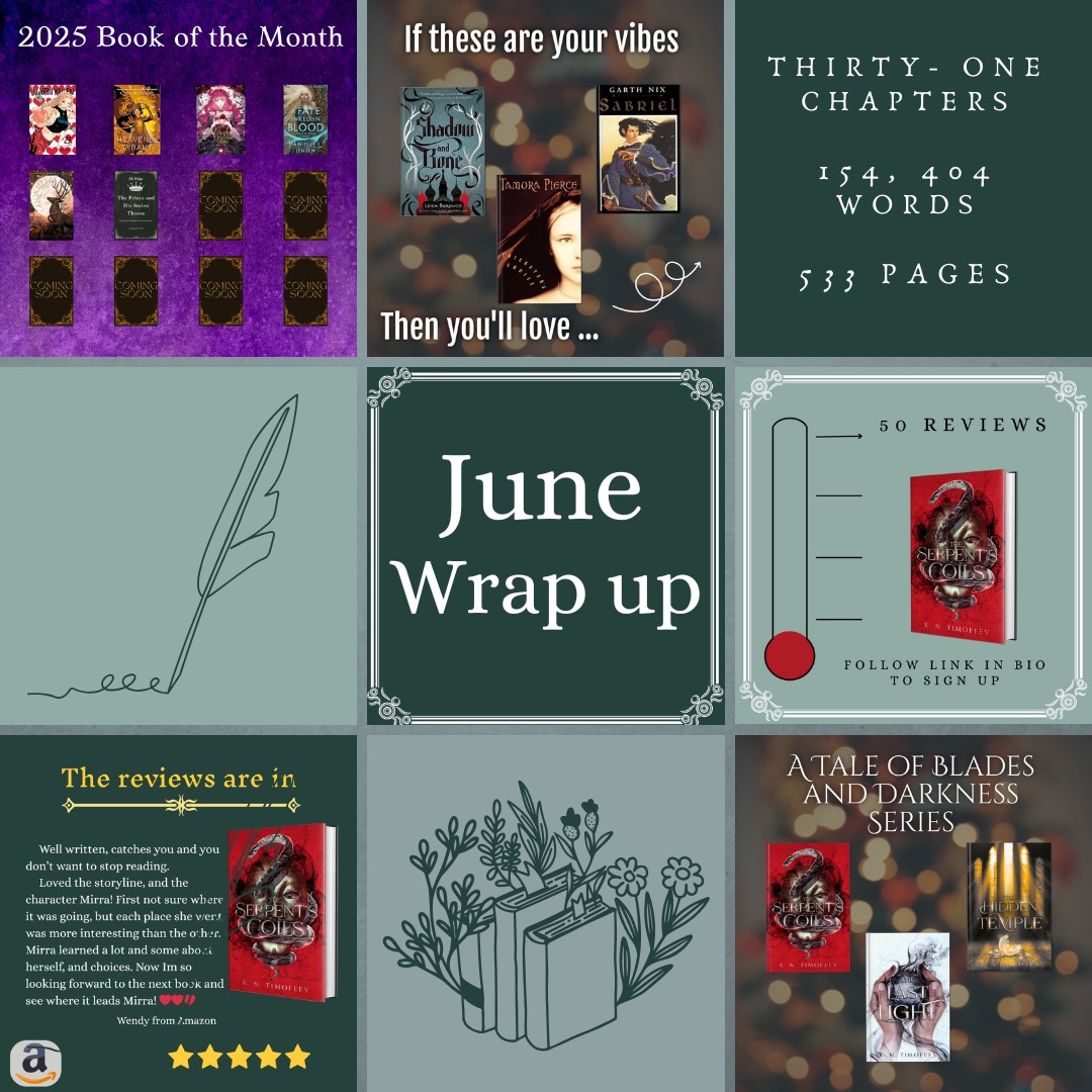 I FINALLY FINISHED!!!! #thedarkgate ended up being a lot larger than what I planned but that's alright. Now I have to finish the final revisions before it goes through the polishing before publishing. #theserpentscoils #reviewathon is in full swing right now. I sent out the first signups but don't worry, you can still sign up. It will run from now until TSC reaches 50 reviews or The Dark Gate comes out. I can't believe we're already halfway through this year. Boy how does time fly. #Bookstagram #BookLovers #BookNerd #BookWorm #Bibliophile #FantasyBooks #TBR #AmReading #BookReview #CurrentlyReading #ReadingCommunity #BookDiscussion #Bookish #BookAddict #ReadMoreBooks #IndieAuthor #SelfPublished #IndieBooks #AmWriting #WritingCommunity #WritersOfInstagram #AuthorLife #FantasyBooks #FantasyAuthor #EpicFantasy #BookRecommendations
#junewrapup #indieauthor #lgbtqbooks