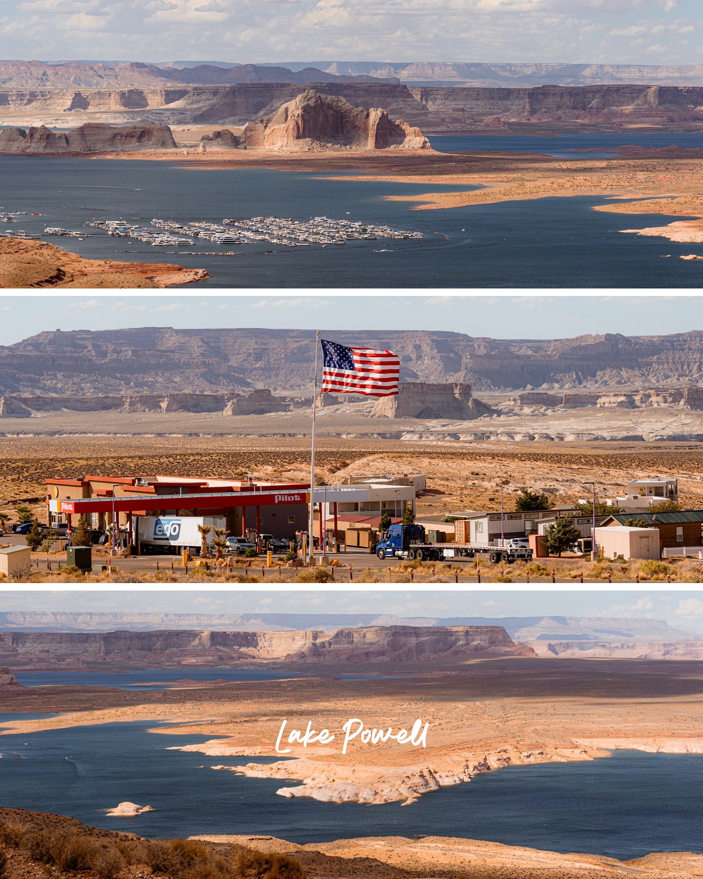Drive by of Lake Powell. Breathtaking views from this roadside stop. Can’t wait to go back and really explore this area and play in the water.