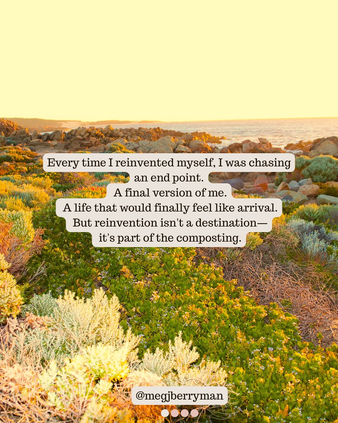 For years, I reinvented myself chasing an end.
The ideal job.
The perfect balance.
A version of myself that finally had it all “together.”
But each reinvention left something out—
my body, my rhythms, my joy, my kin.
So I stopped striving for arrival and started sensing toward aliveness.
Now, the blueprints I follow are more whole, more liminal.
These don’t fully exist yet—
because we’re the ones here to create them.
Feet in the earth. Ears to the hum.
Let’s build what we haven’t seen.
Last day to enrol in Tend (we start Monday) and doors closing soon for Unbound (we start Friday).
The only way to work together this coming season.