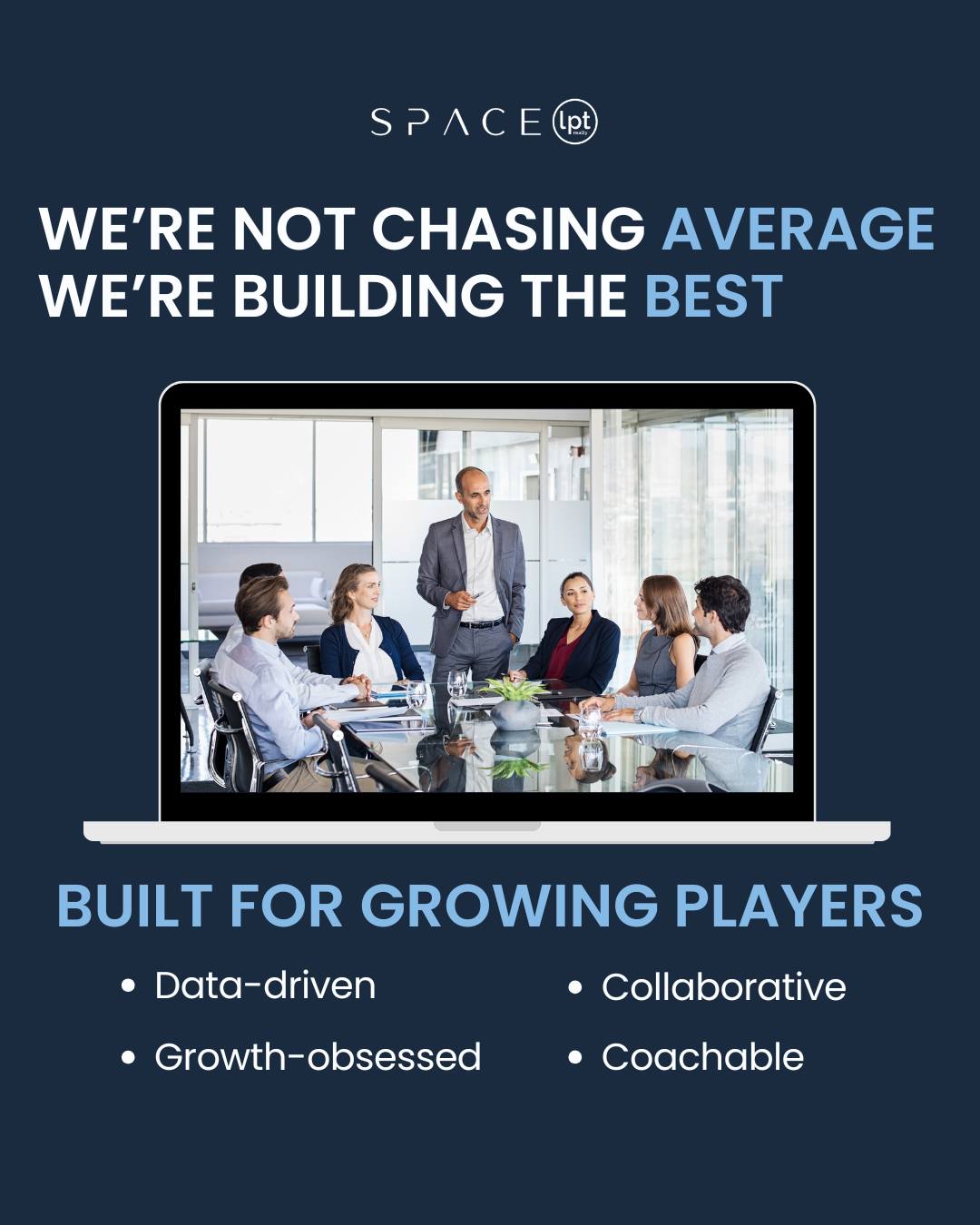 We're not chasing average, we're building the BEST.
🏆 SPACE real estate team is built for growing players who are data-driven, growth-obsessed, collaborative, and coachable.
If you're ready to elevate your game, you've found your place.