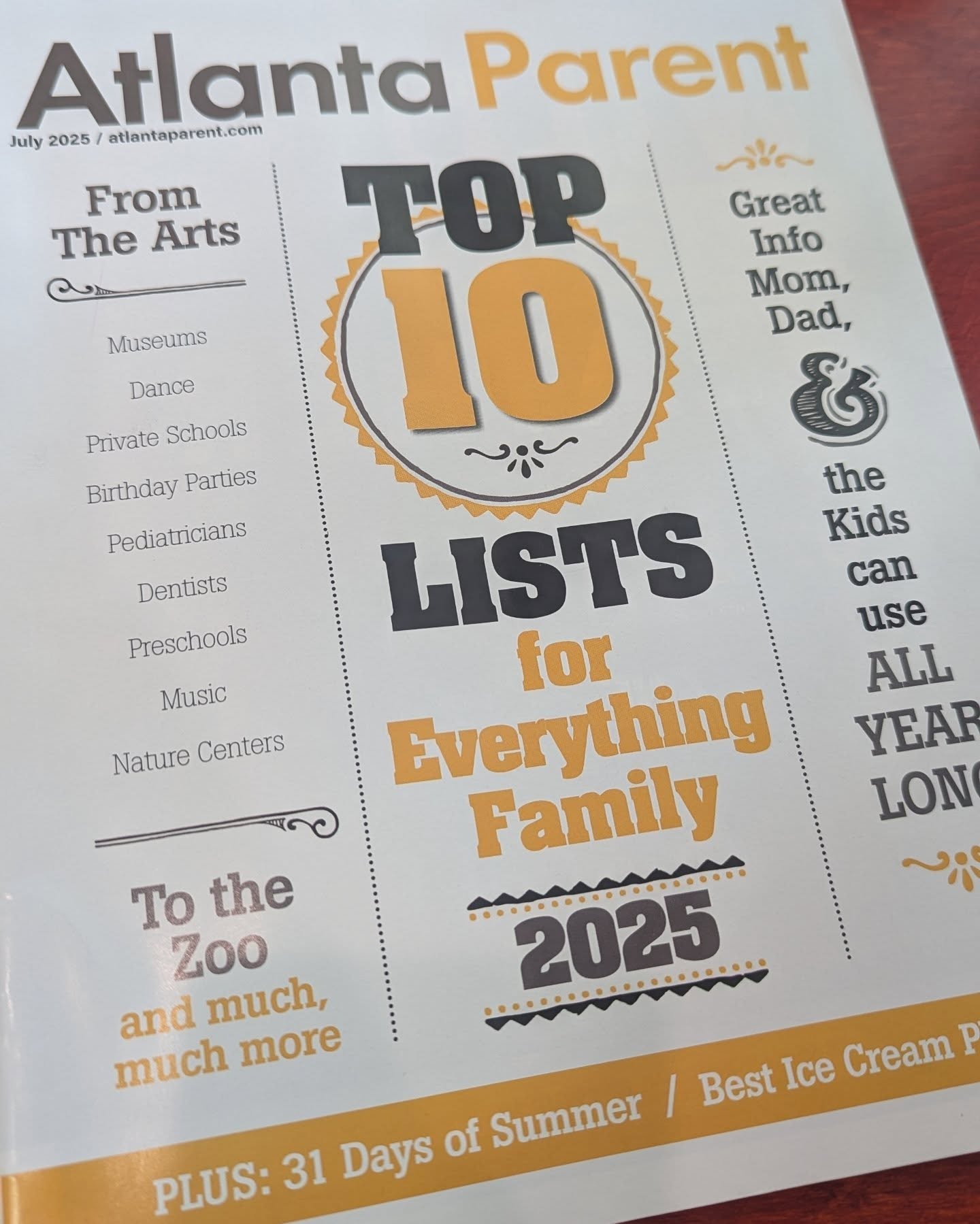 Spotted 🦋 We are always happy to be featured in @atlantaparent's top lists! Pick up a copy at your local library and other locations today 📚