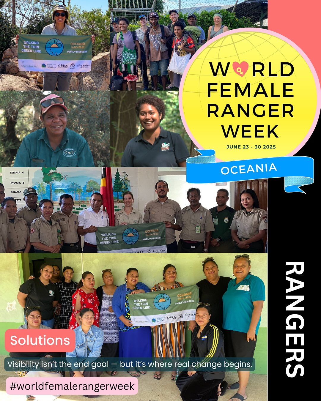 Some of the biggest challenges for female rangers aren’t always visible — or even openly talked about.
There’s the lack of gender-appropriate uniforms, facilities, and equipment — the most basic workplace standards still missing in many places. There’s the struggle for fair pay, labour rights, and even the ability to take leave for reproductive health. These aren’t just HR issues — they’re human rights issues.
And beyond the practical challenges, there are the cultural ones — where expectations, taboos, or traditions may restrict how women and girls can participate. Supporting women doesn’t mean undermining culture — but it does mean walking the difficult path of helping cultures grow to fully value the rights and contributions of women.
During my expedition across Oceania, I witnessed the quiet power of visibility — from young women in Solomon Islands and Timor-Leste stepping into ranger roles for the first time, to almost all-female teams in Tonga building youth ranger programs, and proud Indigenous rangers leading on Country. In places like Lumi, PNG, where shy but determined women just needed space to be seen, or in Fiji, where a woman now leads a national park team — the act of being seen changed everything. It was the beginning of trust, respect, and recognition. It was the beginning of solutions.
#worldfemalerangerweek #howmanyelephants #thingreenline #IRF #rangerlife #genderequity #unconsciousbias #inclusionmatters #culturalleadership #visibilitymatters #womenrangers #diversityandinclusion #oceaniarangers #roanz #rangerleadership #challengesandsolutions