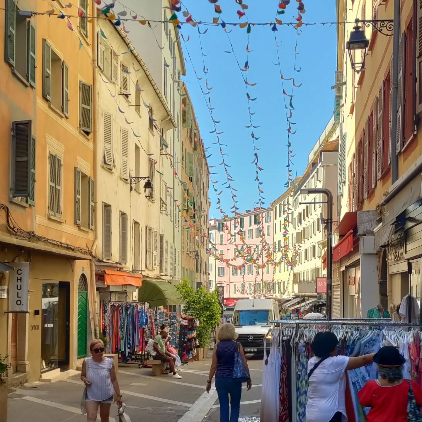 We are in Corsica today. Did a little shopping and had some cappuccino. Very hot but a nice breeze. #France #cruise