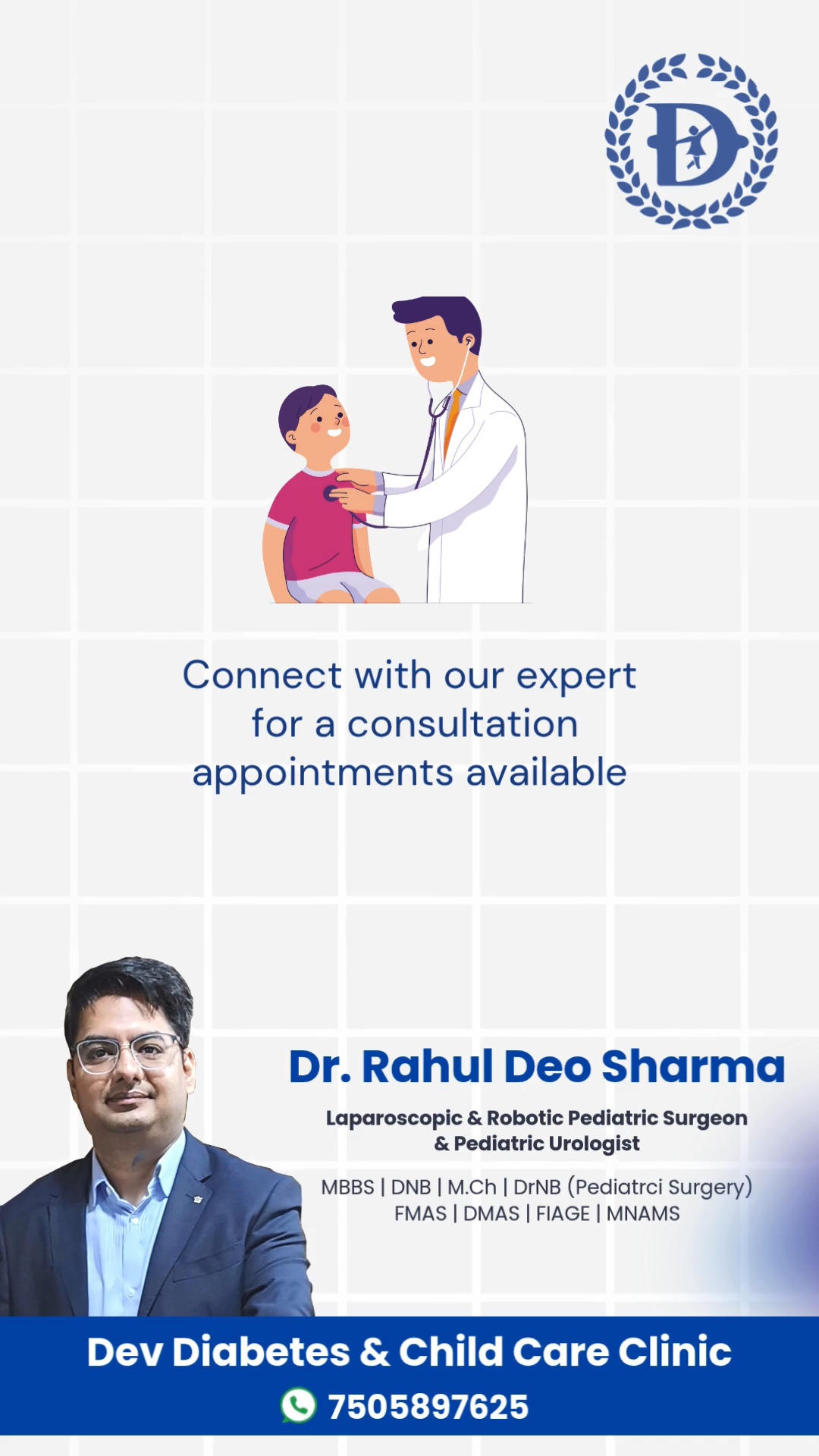 🚼 Is your child experiencing pain while urinating, fever, or frequent bathroom visits? It could be a Urinary Tract Infection (UTI) — a common but often overlooked issue in children. Early diagnosis is key to avoiding complications. 🩺
👨⚕️ Visit DEV Diabetes & Child Care Clinic for expert pediatric care.
📍 G-Floor, Alpha Tower, Near Deviram Food Circle, Sikandra, Agra
📱 Book your child’s appointment via WhatsApp: +91 75058 97625
🌐 www.devchildcareclinic.com
#ChildHealth #PediatricCare #UTIInChildren #ChildWellness #AgraDoctors #DevChildCare #UrinaryInfection #PediatricClinicAgra #AgraKidsClinic #KidsHealthMatters #HealthyKids #UTIAwareness #DEVClinicAgra #ChildSpecialistAgra