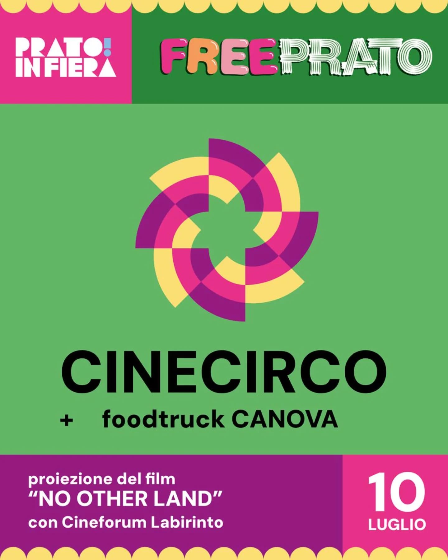 Prato in Fiera presenta CineCirco 🎬 - proiezione del film documentario No Other Land - ore 21.15.
Una serata di cinema all'aperto e confronto in collaborazione con @cineforumlabirintotv, @amnestytreviso e @gra_granderaccordoambientale, accompagnata dai deliziosi panini del foodtruck @osteriacanova a partire dalle 19.30. Prenota il tuo posto al link in bio!
#PratoinFiera #Freeprato #CineCirco #NoOtherLand