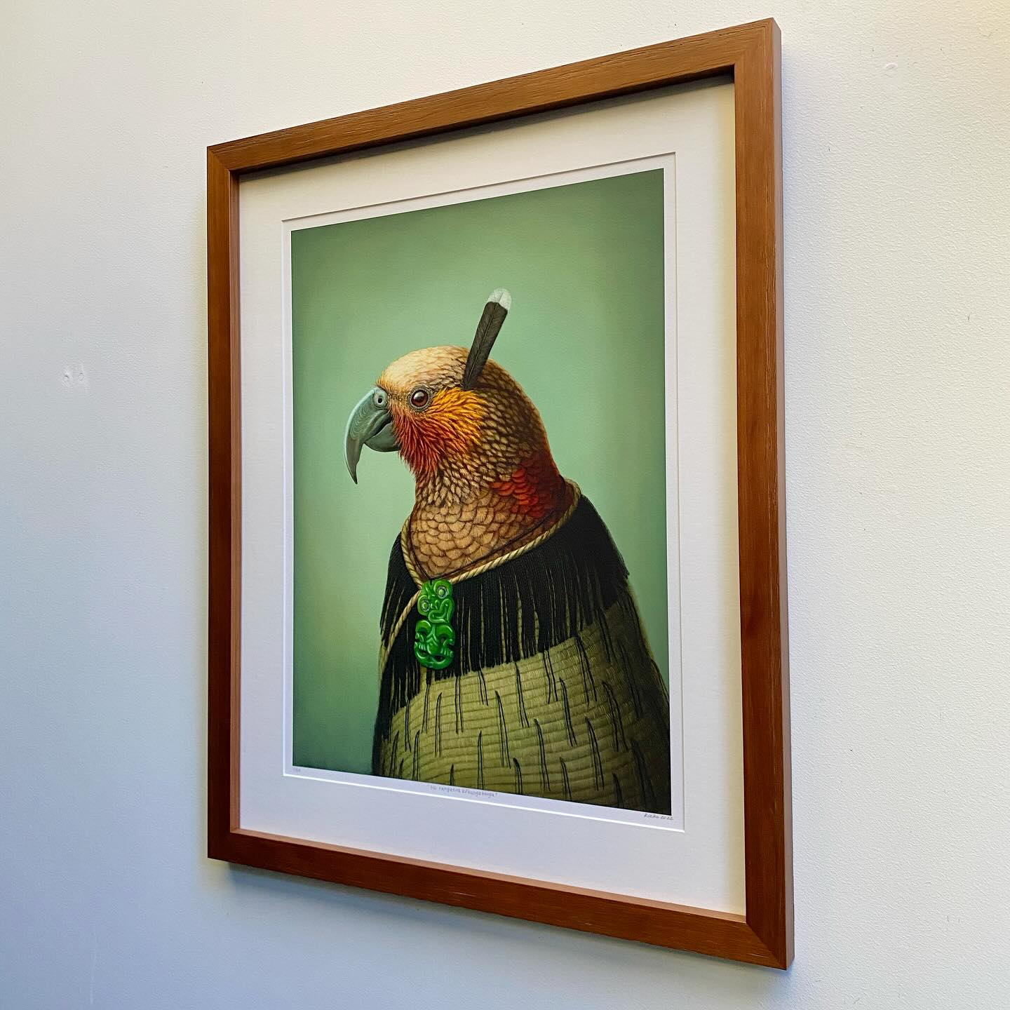 Limited edition fine art print “He Rangatira Kōhungahunga” by Rieko Woodford-Robinson. Print or framed your way! Purchase from the gallery or buy online now!
#kaka
#kākā
#riekowoodfordrobinson
#wellingtonartist
#newzealandartist
#nzartist
#crawfordpicturemouldings
#wellingtonframers
#nzframers
