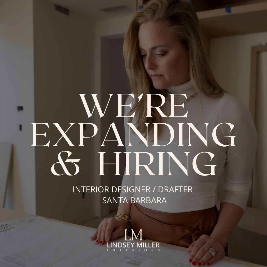 We’re Hiring in Santa Barbara!
Join the growing team at Lindsey Miller Interiors as we expand our design services! We’re looking for a talented and detail-oriented Interior Designer / Drafter to support our beautiful residential projects. ✨
Swipe through to learn more ➡️
#InteriorDesignJobs #DesignJob #HiringDesigner #InteriorDesignerWanted #DesignCareers #InteriorDesignCareers#SantaBarbaraJobs #SantaBarbaraDesign #CaliforniaInteriorDesign #SoCalDesigners#InteriorDesignCommunity #InteriorDesignLife #InteriorDesignStudio #ModernInteriors #LuxuryInteriors