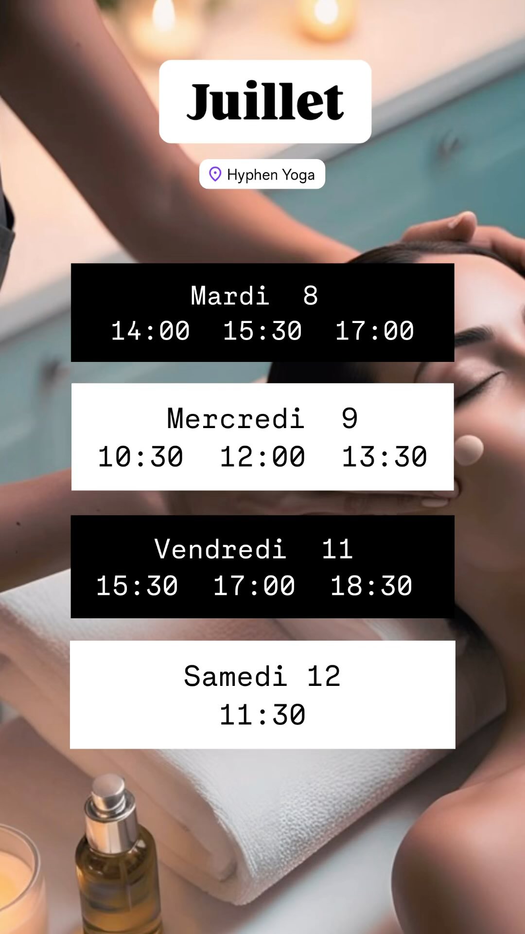 ☀️ Derniers créneaux avant les vacances ! ☀️
Il reste quelques créneaux disponibles en juillet pour vous chouchouter avec mes massages facialistes et Belly Detox 💆♀️✨
Après ça, je pars me ressourcer… donc si vous voulez votre dose de bien-être avant mon départ, c’est maintenant qu’il faut réserver 🧖♀️💫
📆 Les places sont limitées et partent vite !
#massagevalence #facialistevalence #bienetre #kobido #facialiste #skinroutine #kobidovalence #antiage #massageantiage #valenceville❤️ #massageventre