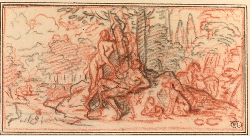 Week-long City & Guilds of London Historical Etching School:
Drawing from a Coypel study of Eve (pictured), I began experimenting with soft ground and aquatint—charcoal, pencil, and paintbrush meeting zinc plate. The result: a diptych exploring duality and transformation.