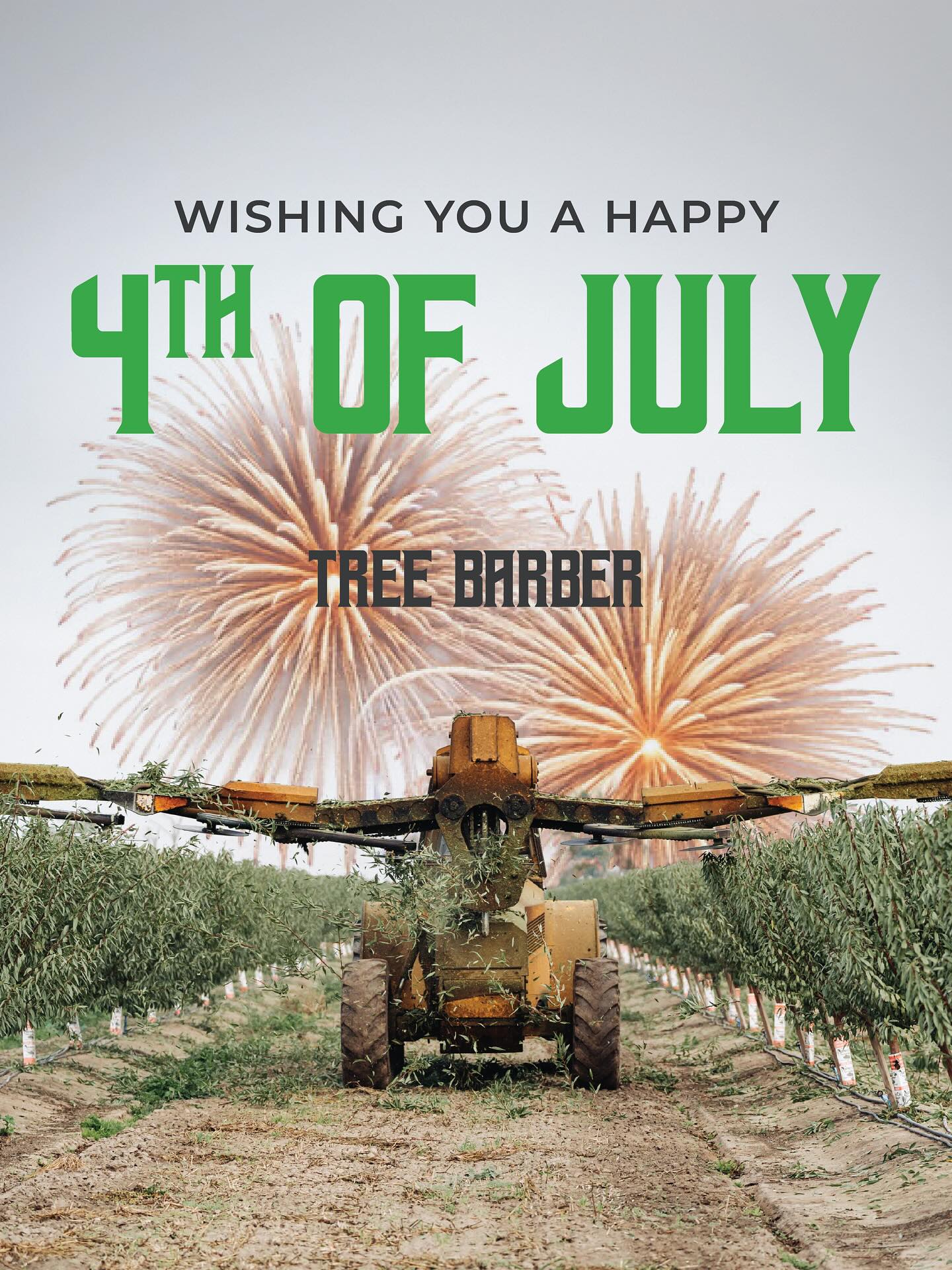 Happy 4th of July from Tree Barber! 🇺🇸🌳 Here’s to freedom, fireworks, and keeping your orchards in top shape all season long. Stay safe and enjoy the holiday! 🎆✂️ #TreeBarber #4thofJuly #OrchardCare #ProudToPrune #IndependenceDay