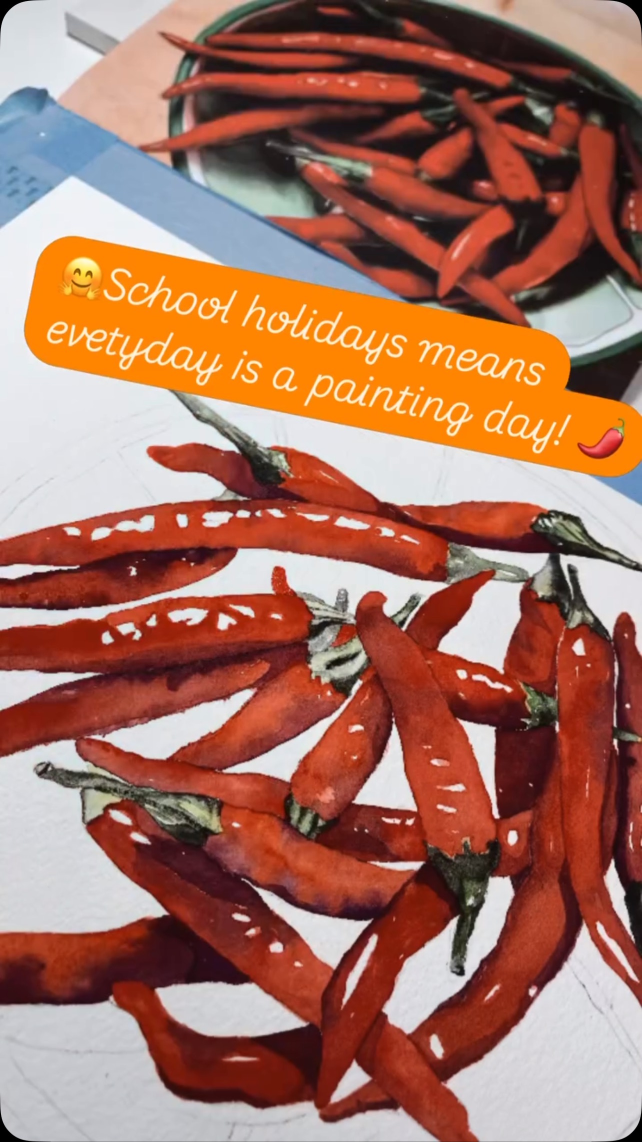 Keeping the watercolour skills fresh n spicy!
#watercolour #watercollourpainting #chillis #brisbaneartist