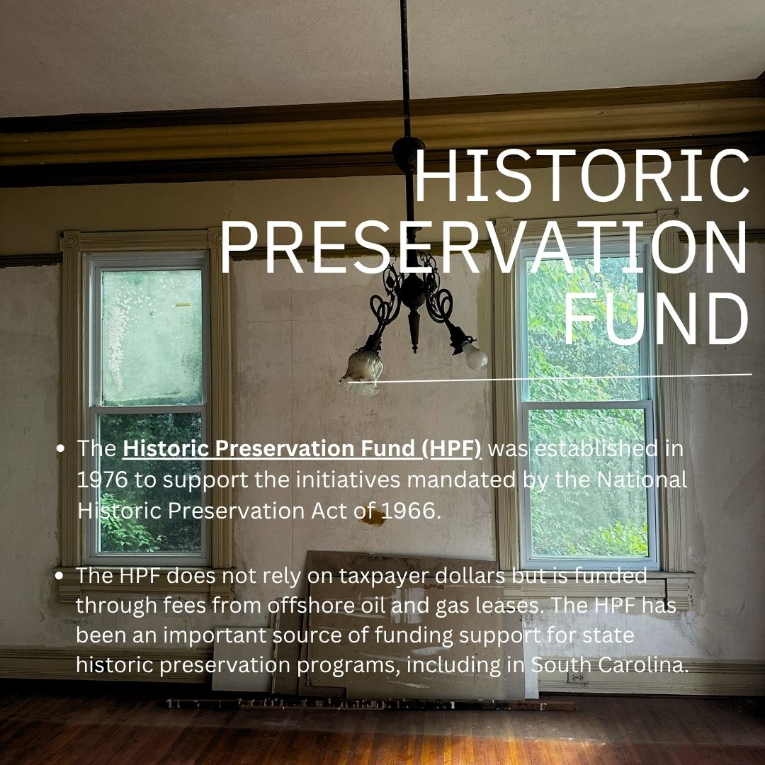 Great news! The FY 25 SHPO/THPO funds have been released to Interior to pass through to SHPOs and THPOs. The Historic Preservation Fund (HPF) was established in 1976 to support the initiatives mandated by the National Historic Preservation Act of 1966. The HPF has historically been authorized at $150M annually and represents the federal government's investment in a public-private partnership to preserve historic sites that honor our shared past.
Despite being funded by Congress in March 2025 through a Continuing Resolution, the Fiscal Year (FY) 2025 appropriations for the Historic Preservation Fund have been unreleased until now!
Thank you to everyone who emailed, called, and spoke up - and to our preservation champions in Congress who heard our concerns.
#historicpreservationfund #advocacy #southcarolina