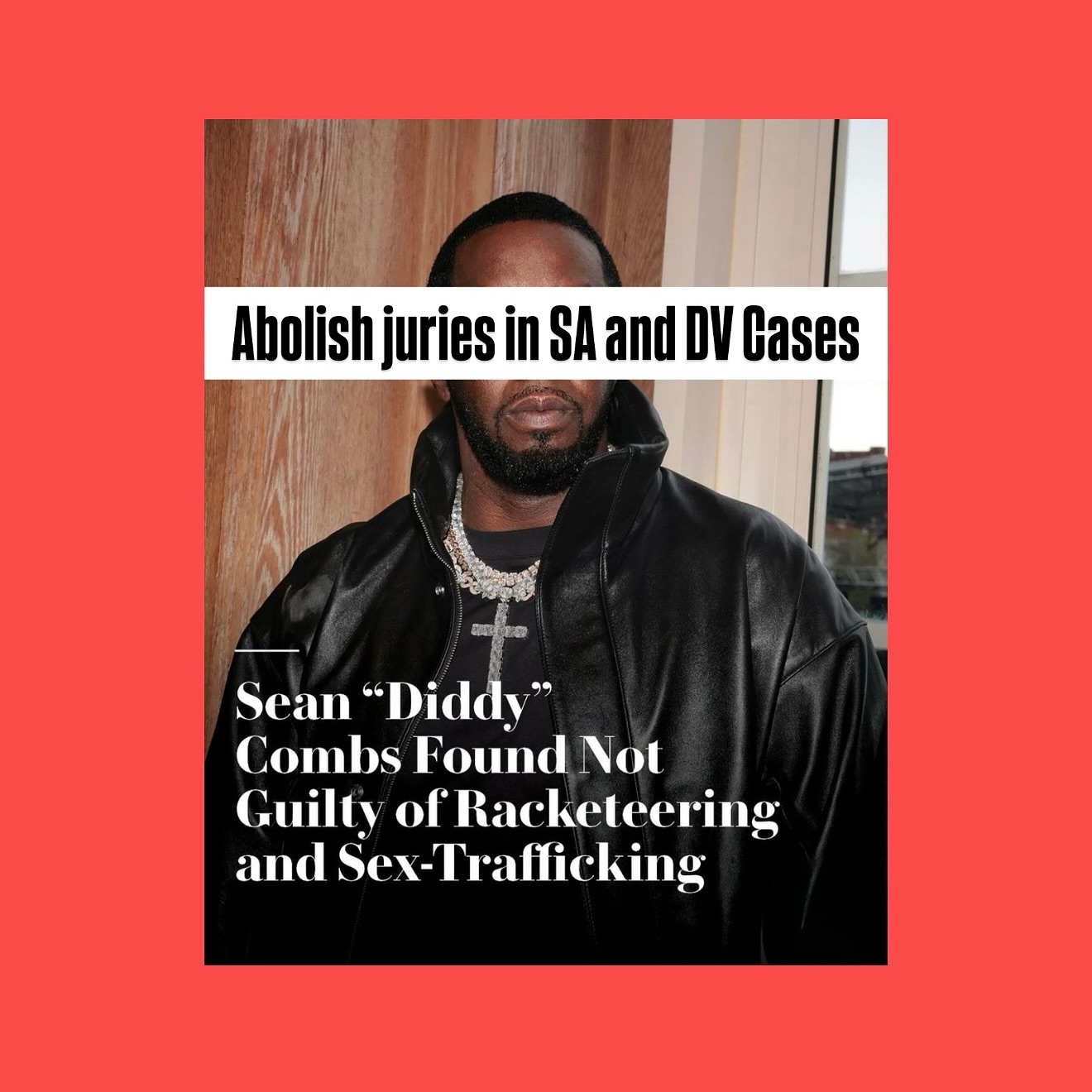 Increasingly, I am finding myself siding with the idea of abolishing juries in cases involving sexual violence and/or domestic abuse.
Time and time again, juries struggle to grasp the basics of consent, let alone the coercive and controlling behaviours abusers use to manipulate their victims.
The courtroom becomes just another playground for men like Combs. Another place to dominate. Another place to win.
The real losers? His victims, and the countless more watching, learning that the justice system still protects violent men who abuse women.
This cannot go on.
There must be justice.
#SeanCombs #Diddy