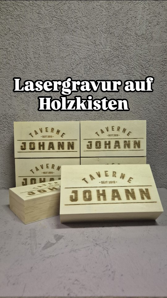 Lasergravur auf Holzkisten für die @taverne.johann
Nachdem alles eingerichtet war, hat die Gravur an sich ca 15min gedauert.
Ich finde, das Ergebnis kann sich sehen lassen. Was meinst du?
#siebdruckundstein #laser #lasergravur #xtool #xtoold1 #lasergravieren #holzkiste #box #taverbejohann #logo #brand #taverne #johann #basel #baselswitzerland #supportsmallbusiness #supportyourlocal