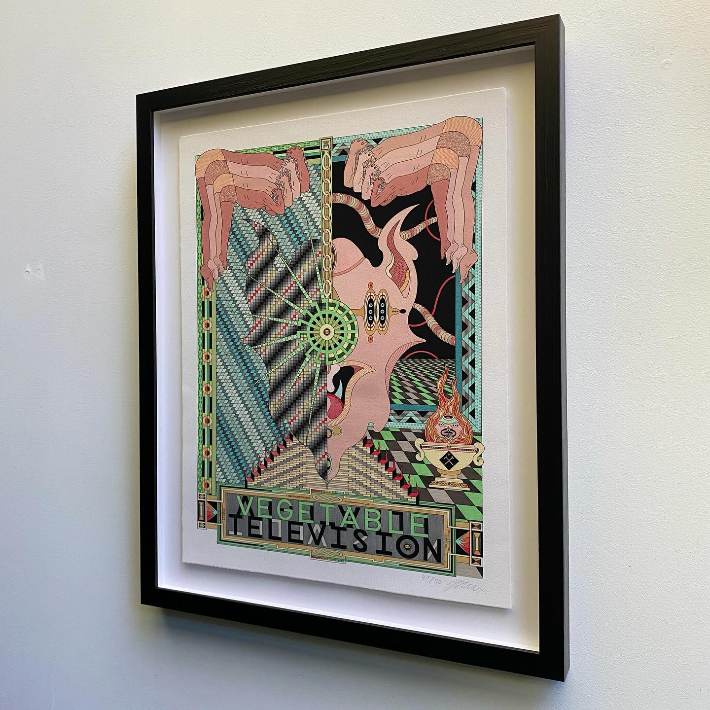 We didn’t get to Jess Johnson & Simon Ward’s Planetarium Show at the Carter Observatory but our client did and loved it! And their new limited edition print by Jess looks great floating on white with a simple black woodgrain frame by Crawford Picture Mouldings.
#vegetabletelevision
#fleshdozer
#jessjohnson
#simonmward
#crawfordpicturemouldings
#nzframers
#wellingtonframers