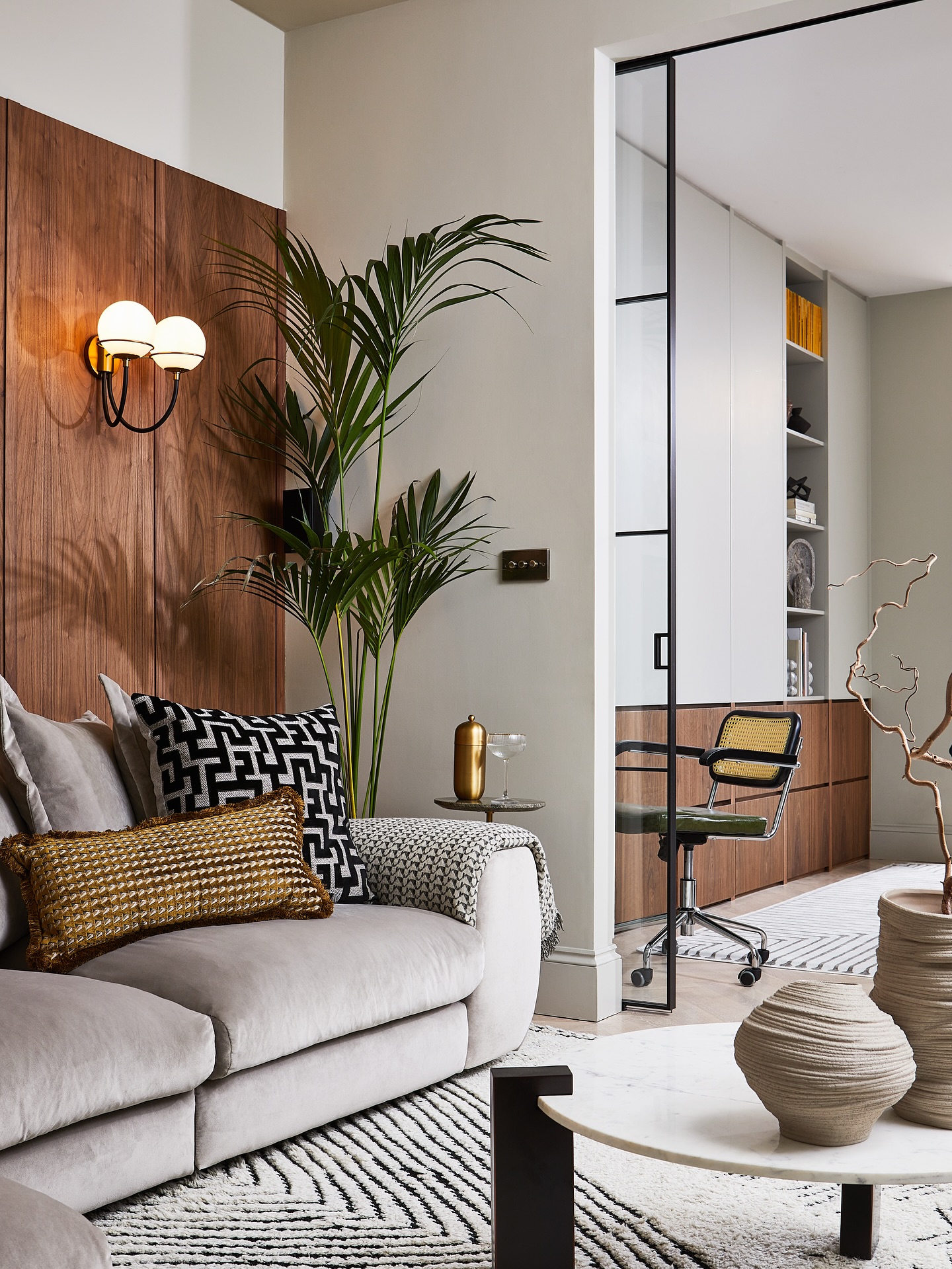 SW11 Basement – PART ONE
Excited to share a first peek at the basement of our SW11 project.
Swipe for the before and during ‘what we did’ moments for more perspective.
As you’ll see from the BEFORES – this was a mega space with so much potential, but no clear sense of purpose. An epic free-for-all.
Part TV room, part games den/playroom, part gym, part office, part utility…
but one big open-plan blur.
My client felt completely stuck.
How do you make a space like this:
– Feel cohesive?
– Less flat and more full of life?
– Organised?
– Warm, cosy and just that bit more luxe?
We did what many might shy away from – we closed things down. We zoned. We sectioned. We added doors, walls, screens and built in glorious bespoke storage.
We layered in wood, texture, greenery… and purpose, and honestly, we couldn’t love this space more. ❤️
See the more on this transformation tomorrow.
Design & styling @andthentheywentwild
Photography @still_loljohnsonphotography