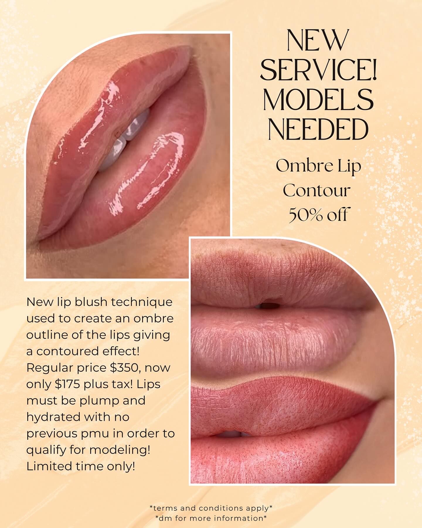 We’ve been a little quiet lately, but trust us—it’s for a very exciting reason! 👀
We’re thrilled to introduce a brand new service: Ombré Lip Contouring! This advanced lip blush technique defines and enhances the natural shape of your lips, leaving you with a soft, stunningly contoured finish. 💋
To celebrate the launch, we’re offering an exclusive opportunity to model for this service at 50% off the regular price of $350—that’s just $175 + tax for a limited time!
Model Requirements:
💋No previous permanent makeup on the lips
💋Lips must be plump and well-hydrated
💋Must send us a clear photo of your bare lips for eligibility review
💋Comfortable with photos and videos being taken during and after the session
If you’re ready to enhance your pout and be part of something new, DM us to apply for this limited-time modeling opportunity. We can’t wait to give your lips the spotlight they deserve! 💄✨
📱 604-440-5578
📧 hellonectarbeauty@gmail.com
🌐 www.nectar-beauty.ca
📍135-3388 Rosemary Heights Crescent, South Surrey
—
eyelash extensions, lashes, lash lift, skincare, permanent makeup, south surrey, white rock, small business, shop local
—
#southsurrey #southsurreybusiness #southsurreylashes #whiterock #whiterocklashes #lashextensions #eyelashextensions #browlamination #browtinting #browhenna #lashliftandtint #waxing #permanentmakeup #pmu #salon #sale