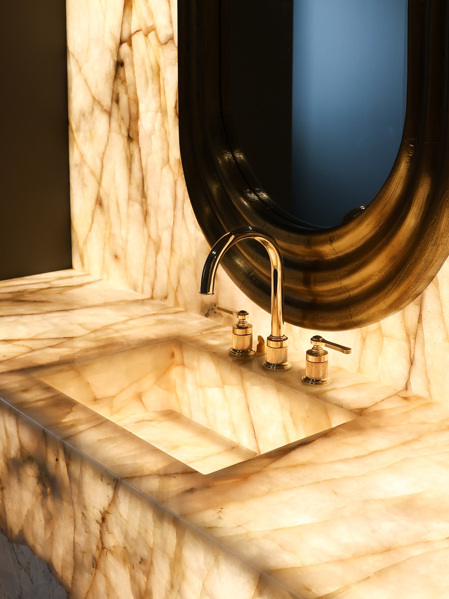 Let’s take a moment for this powder bath glow-up. ✨
This space features a breathtaking back-lit Patagonia Crystal—turning a functional corner into a sculptural focal point. The warmth of the stone against the deep, moody walls? Absolutely cinematic. 🔥
We’ve been sharing this home piece by piece, and this one just might be our favorite so far.
#InteriorDesign #LuxuryBathrooms #DesignInspo #StoneDetails #MoodyInteriors #PatagoniaCrystal #BacklitStone #GlowUp