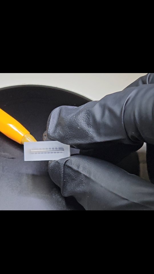 Can you see the 70 micron holes?
This part, made from PCTFE, is a microfluidics component used in the medical/life science industry.
Microfluidic parts are really challenging for many different reasons- small features, tight tolerances and stringent requirements around burrs, surface finishes and cleanliness.
A significant portion of the work we do is in this field, manufacturing molds, as well as final plastic parts. Sometimes the QC, cleaning, packaging, documentation and use-case-testing and validation takes longer than making the part!
Josh.