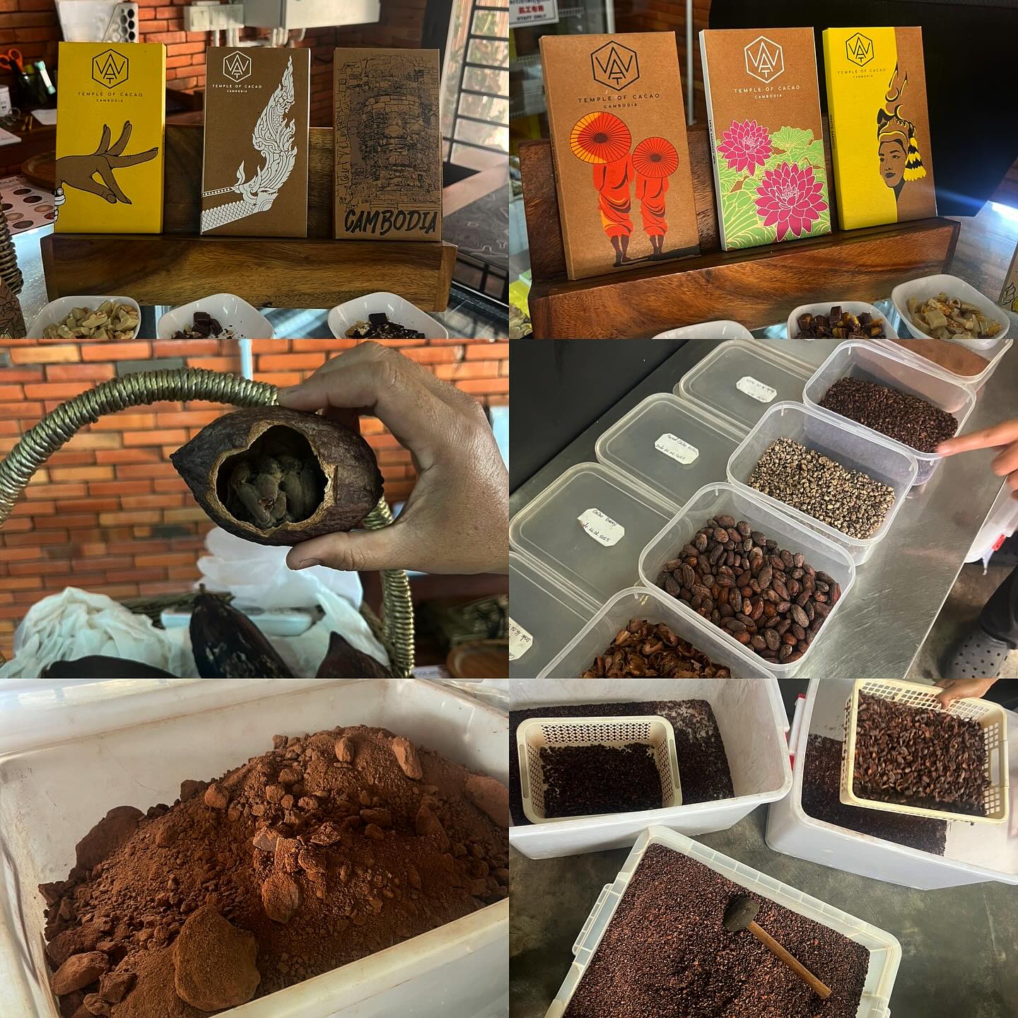 Tucked away in Siem Reap is Wat Chocolate Factory. Well worth a visit and only 5$ 😍
Here’s what makes them special:
✔️Locally sourced ingredients
✔️ Ethical, vegan, gluten-free, & palm oil free
✔️ Bold flavor 💥
Fan favorites?
🍫 70% Cinnamon
☕ 70% Coffee
🥜 Peanut Butter
🌰 Cashew “milk” chocolate
🖤 100% Ebony Bar for the real dark choc lovers
From 40% white chocolate to intense 100% — there’s something for every kind of chocolate soul.
If you’re in Siem Reap and love chocolate (who doesn’t?), this place is a must-visit. Tastes good. Feels good. Does good. 💛
#watchocolatecambodia #siemreap #cambodiatravel #beantobarchocolate #watchocolatefactory