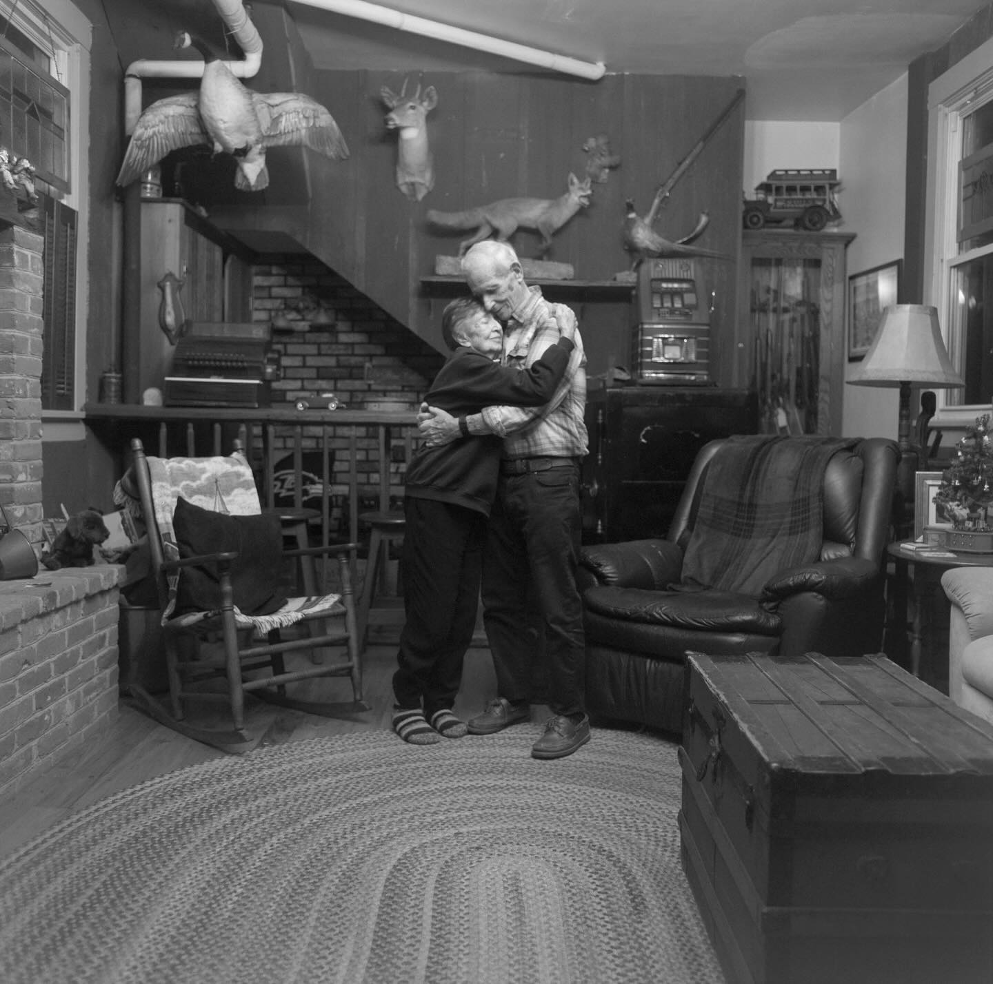 Insley Smullen (@insleysmullen) is a writer and photographer working in San Francisco, California. Their photography practice utilizes medium format film to collect and tell stories of their surrounding world. They pay close attention to small things, and can often be found looking at an insect under a leaf. They received an MFA in Poetry from Hollins University and are the author of the poetry book ‘Dirt Gods.’
“I have not lived in my hometown for almost as many years as I spent living there. With every year-or-so visit back that I make, there are noticeable changes— in the landscape, the buildings, in the skin around the eyes of my family members. With photography, I am attempting to document what remains of where I spent my childhood as time alters the people and places I love. In the project “Ghost Image”, I wear my deceased grandmother’s clothes and photograph myself in her spaces within her home, images I intend to capture until my grandfather, who still lives in the house, passes. In other, yet-unnamed explorations, I photograph my paternal grandparents in their home, my brothers, my sister, my nephew, the landscape, the plants and animals of my youth and adulthood. I am trying to return to a time and place that no longer exists, a time/place that I longed to escape from when I was experiencing it.”
Check out Insley’s work and others in the Round Trip issue of Pearl Press at pearl-press.com/round-trip
-
#pearlpress