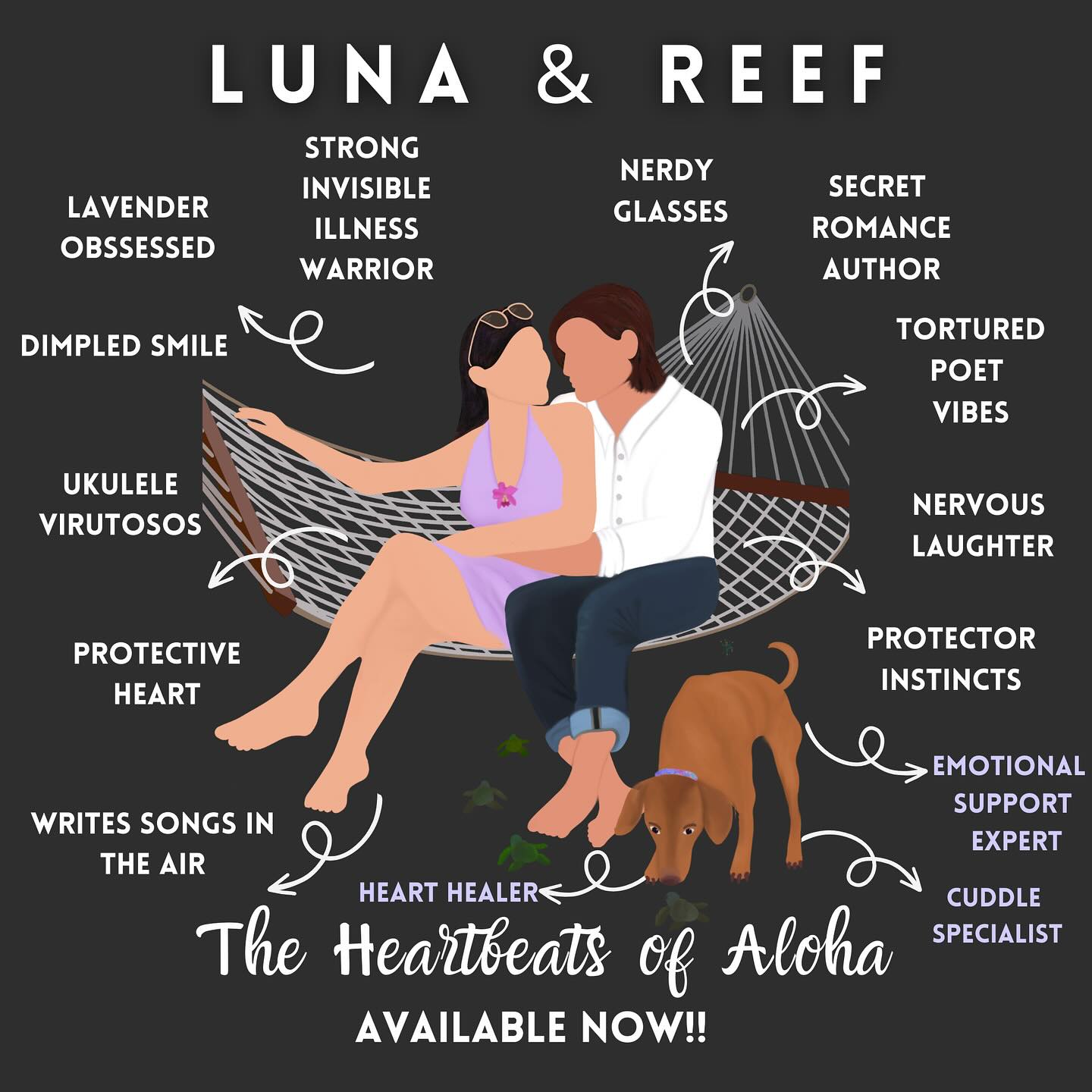 🎉 IT’S HERE! The Heartbeats of Aloha is LIVE! 🎉
Meet Luna & Reef! 💕🌺
Luna: Ukulele virtuoso, lavender-obsessed, writes songs in the air, vinyl collector, romance book addict... and she’s struggling with panic attacks & depression. She’s proof you can be a warrior while fighting invisible battles. 🎵✨
Reef: Bartender by day, secret romance author by night, ultimate dog dad, nerdy writer with poet vibes who laughs when nervous. Plot twist: Luna’s been his muse all along! 📝🏄♂️
Their childhood connection + adult chemistry = the perfect second chance romance! Can’t wait for you to fall in love with them both!
If you read an ARC or are starting your copy, who’s your favorite character so far? Drop a ❤️ for Luna, 🏄♂️ for Reef, or 🐕 for Nova!
Available everywhere books are sold! 📚✨
#ReleaseDay #July1st #NewRelease #DisabilityPrideMonth #MeetTheCharacters #BookCharacters #TheHeartbeatsOfAloha #brookegilbertauthor #maui #oahu #hawaiiromance #hawaiibook #childhoodloves #childhoodromance #one #unrequitedlove #releaseday #penpals #infertility #childhoodcancer #donatetostjudes #depressionrep #anxietyrep #panicattacks #panicattackrep #ownvoices #indieauthor #disabledauthor #DisabilityRep #SecondChanceRomance