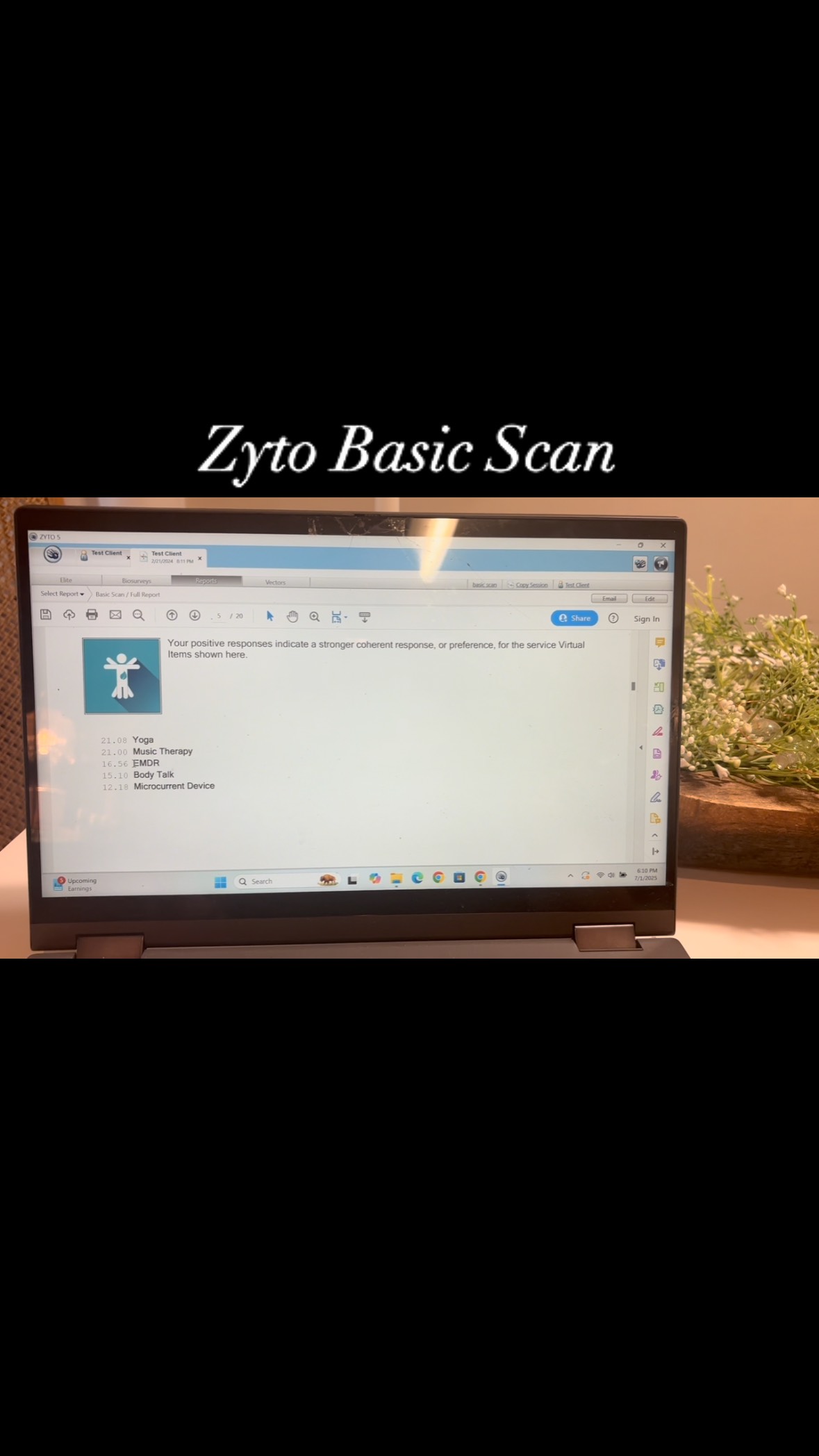 Did you ever want a better idea of what’s going on in your body without having to do tons of testing and expense? I am offering a Basic Scan data sheet emailed to you with recommendations.
With my clients I usually run a much more in depth scan along side of blood work and symptom history. You can choose what works best for you.
Contact me for more info on how to get your scan.
This is best used as a tool to take control of your health. Zyto scans are not diagnostic.
#adrenalsupport #mindbody #naturopath #neurotransmitters