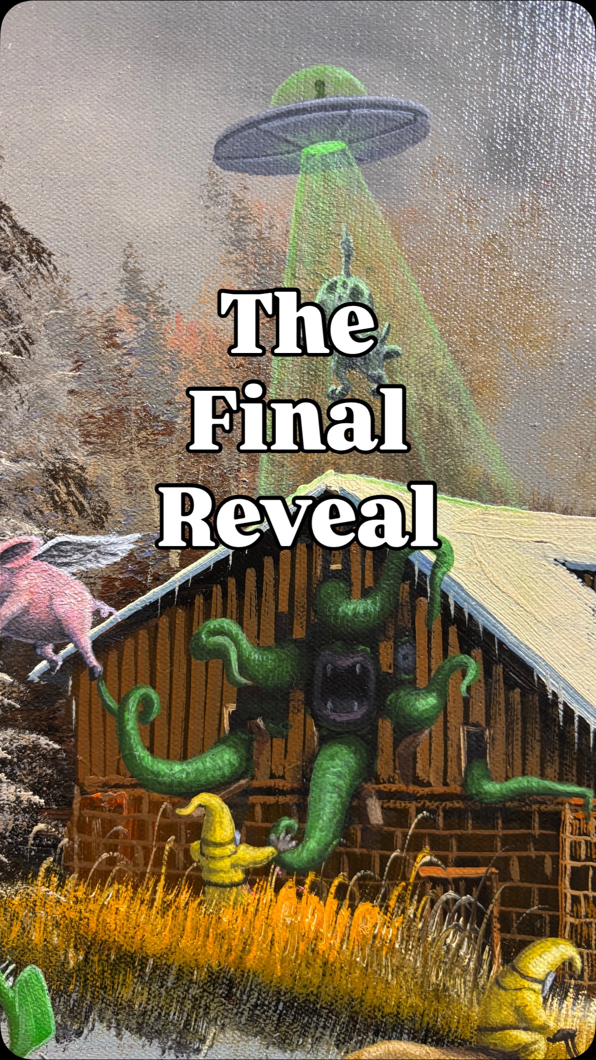 Please comment below what you think I should title this piece. Pre-order on my website until July 13. #Art #surrealism #yegart #yegartist #upcycle #fineart #thriftstoreart #edmontonart #revamp #thrifted