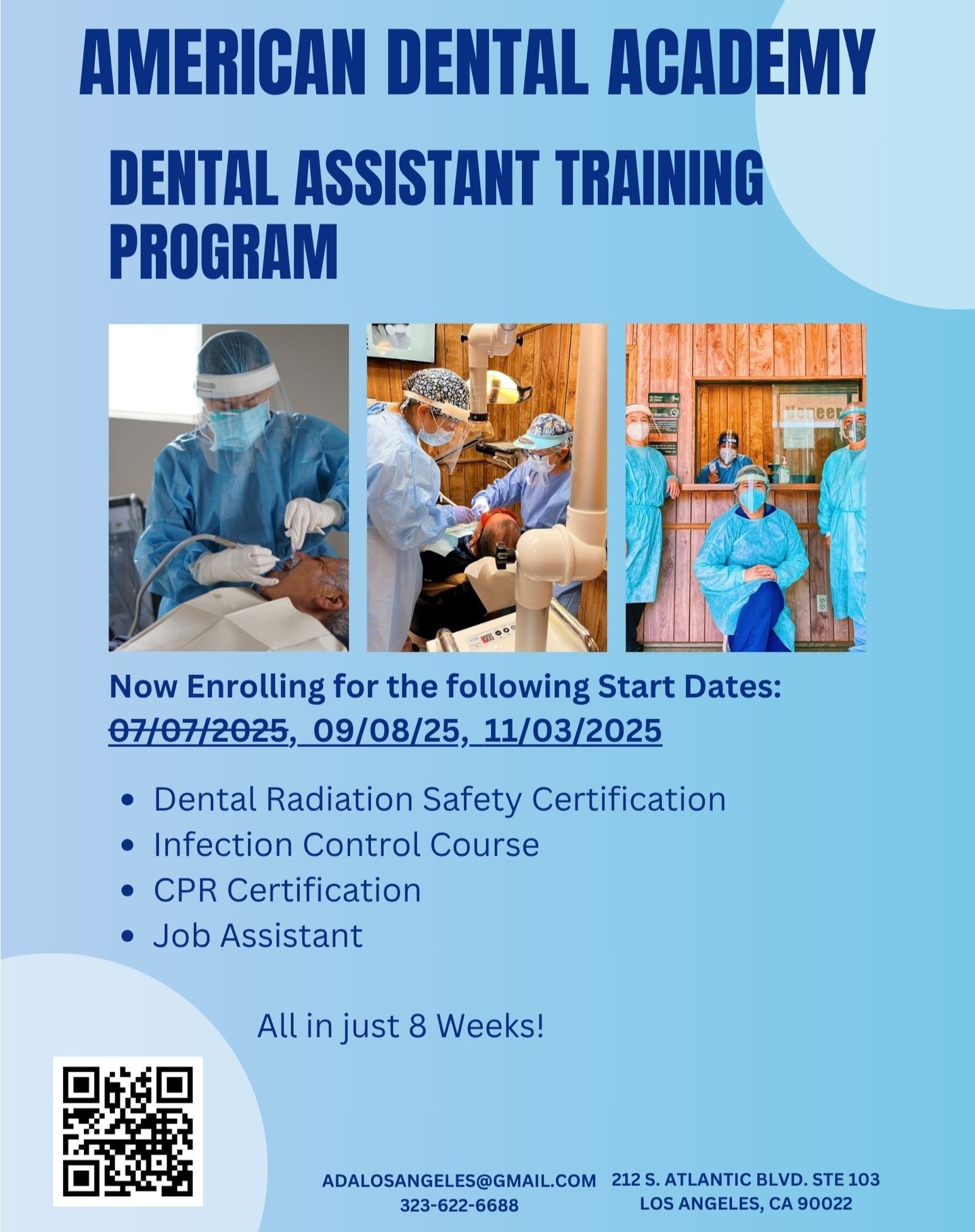 Join us for our next dental assisting courses starting on September 8th, and November 3rd! Register today to save your spot!
#dentist #dental #dentalschool #dentalassistantlife😷💉 #dentalassistant #vocationalschool #school #training #daschool #dentaloffice