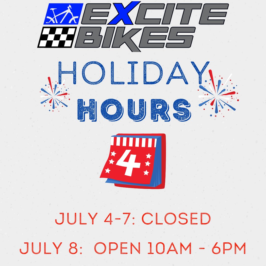 Please note our weekend schedule. Enjoy a fun and safe holiday weekend and go ride some bikes too!!😀🚲🚲🚲