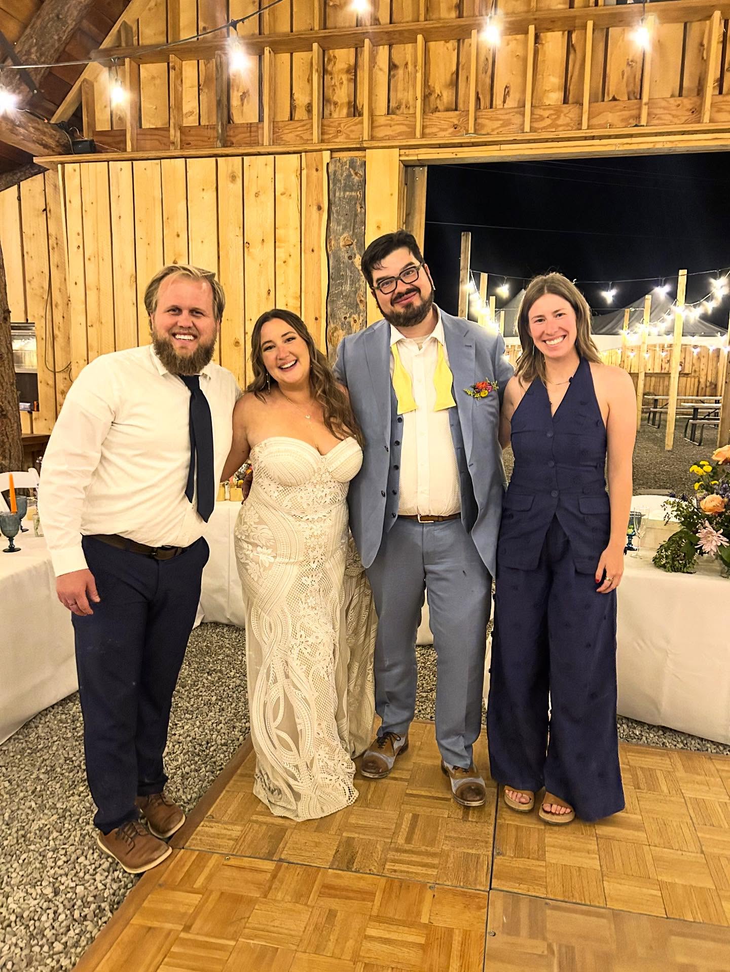 No, thank you, Dawn and Sayab!!!
.
“Skyler and Maria…were absolutely wonderful to work with. We had a great planning call and then they executed our wedding day flawlessly. We gave them a pretty hefty music playlist, and had special surprises planned for our guests throughout the day and they managed everything with professionalism and ease. I can not speak highly enough about them. Our guest came up to us multiple times saying “this was the best DJ ever” and we couldn’t agree more. Skyler was able to turn our small, intimate wedding into a full on rave and it was just what we wanted. THANK YOU GVE for an amazing wedding day.”
.
#weddings #gve #steelhorseranch #grateful