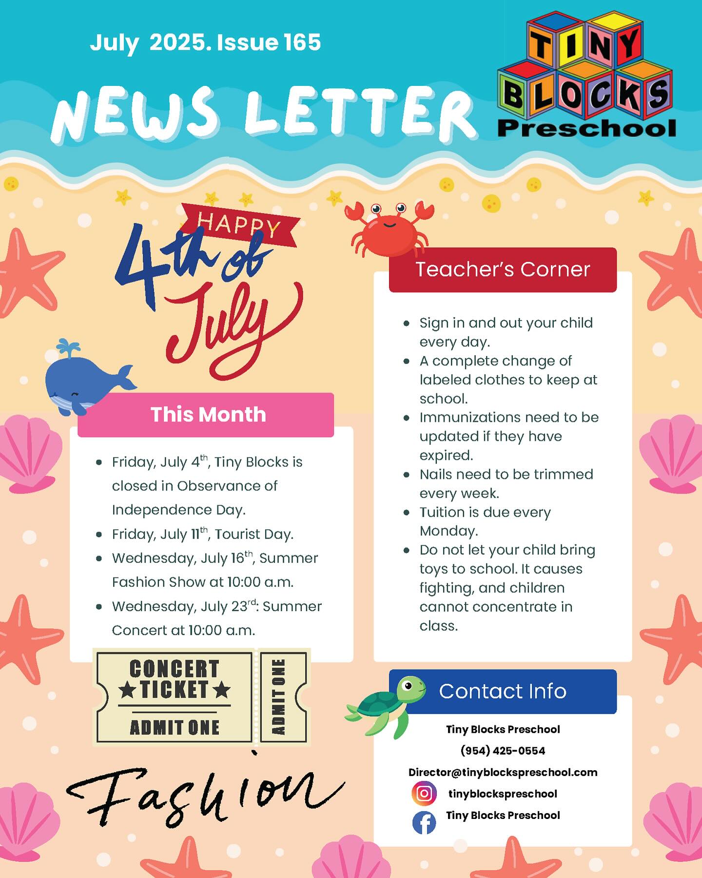 July 2025 Monthly Letter #bestpreschoolsinbroward‼️😊 #lovingteachers #coconutcreekfl #coconutcreekflorida #awardwinning