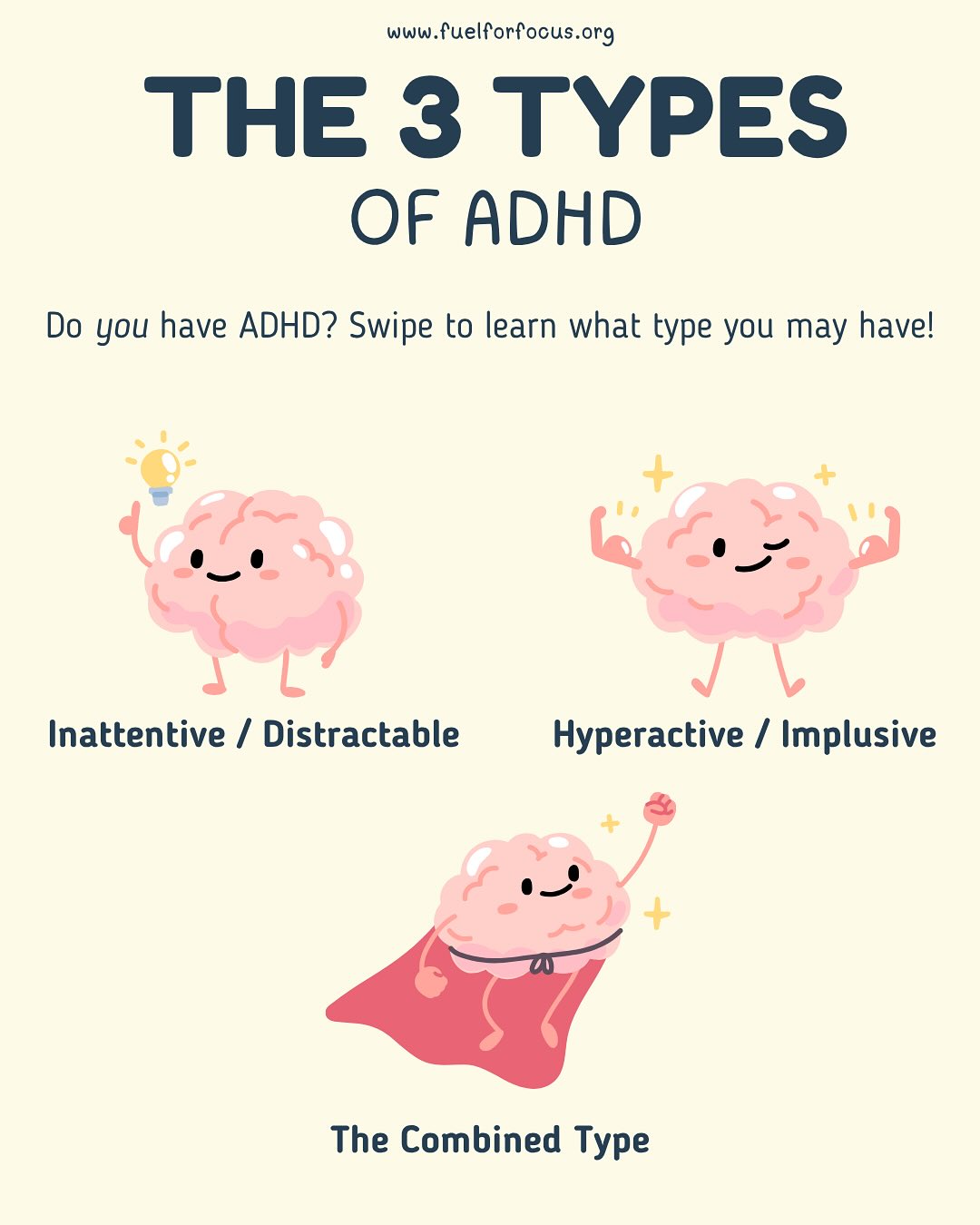 There are 3 types of ADHD: 📊
🧠 Inattentive: Daydreamy, forgetful, distracted
⚡ Hyperactive-Impulsive: Energetic, restless, impulsive
🌟 Combined: A mix of both
Every type is valid. Every brain is different. 🩵
#ADHDAwareness #KnowTheTypes #NeurodivergentEducation #adhd