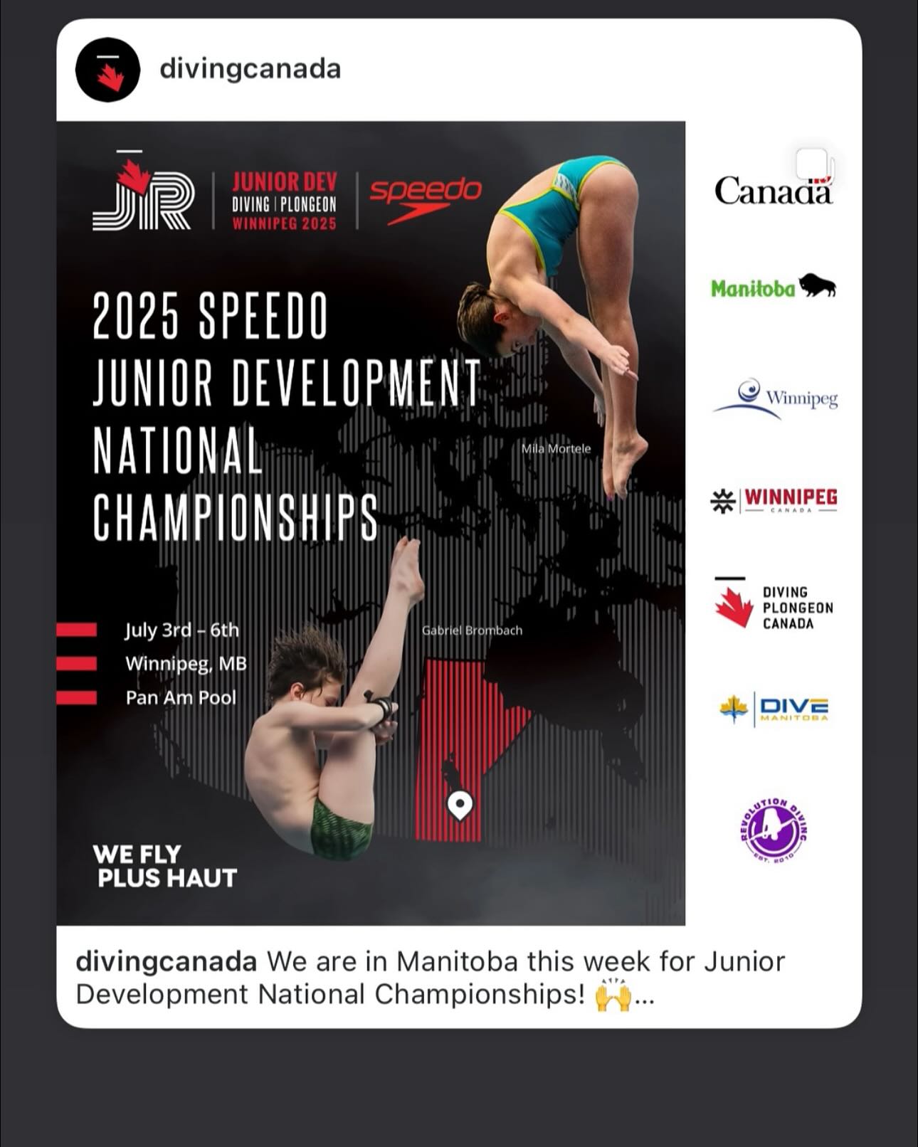 Our iDive High Performance Team is in action this week at the Canadian Junior Development Nationals in Winnipeg! šØš¦āØ
Join us in cheering on Maia, Yolanda, and Mandy!
Go Mandy! Go Yolanda! Go Maia! šŖš