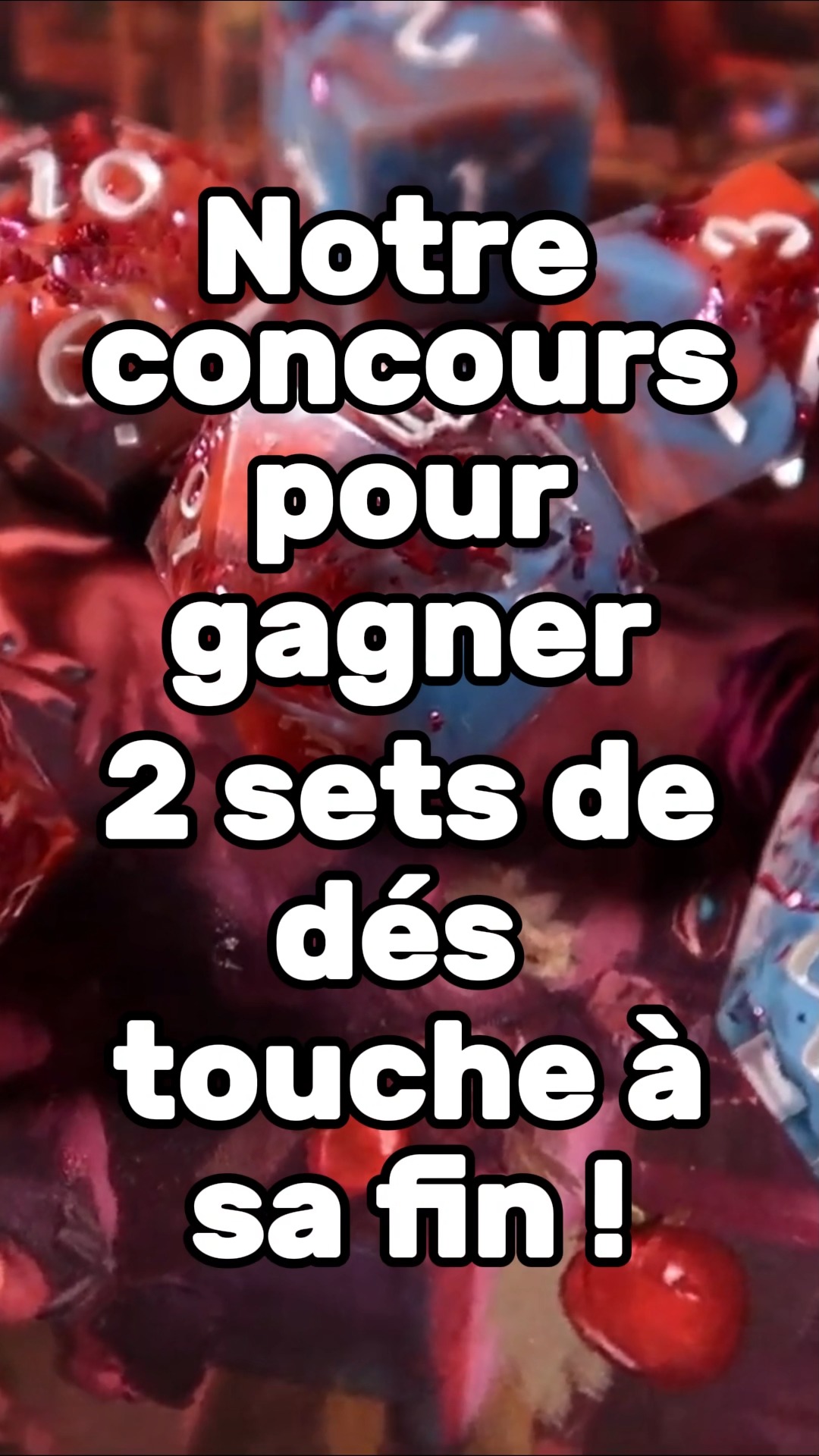 🎉 Le concours est terminé ! Un immense merci à tous ceux qui ont participé, partagé et soutenu l’aventure 🖤
On vous annonce officiellement les gagnants en vidéo (déjà prévenus en story) — bravo à @alancestmoi7 et @coukiedani !
On se retrouve très bientôt pour de nouvelles surprises… et peut-être un prochain concours ? 👀🎲
#concours #désdejdr #dicedrop #rpgcommunity #faitmain
#dicegoblin #lalooterie #artisanat #jdr #resine #handmade #pourtoi #faitmain #dnd #dés #dice #dnd5e #boutique #etsy
