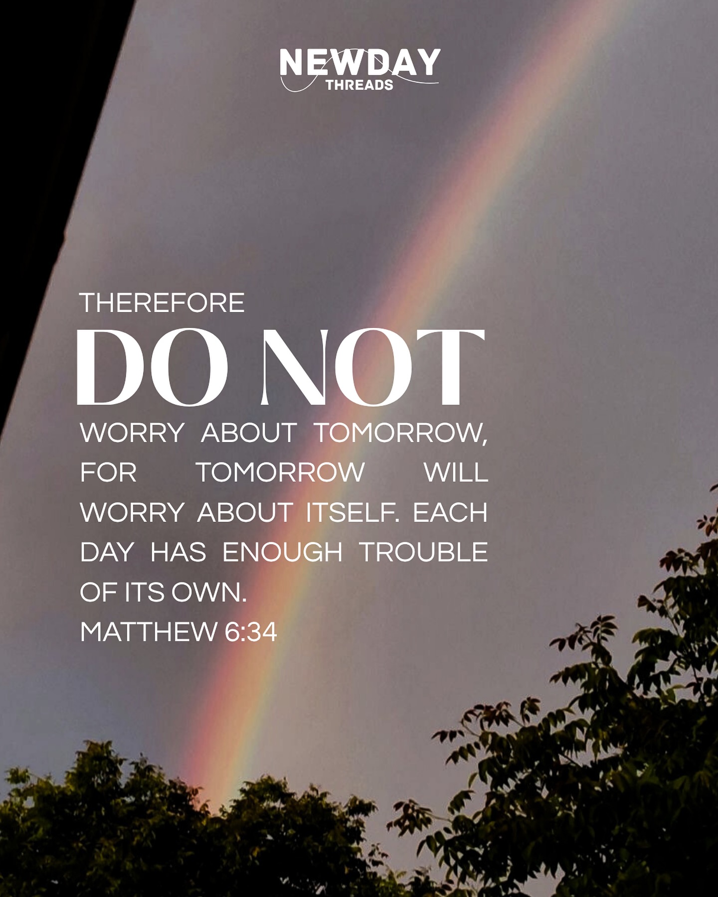 God’s got tomorrow handled, just focus on today. 🌈
Matthew 6:34 reminds us not to stress over what hasn’t come yet. One day at a time, with faith.