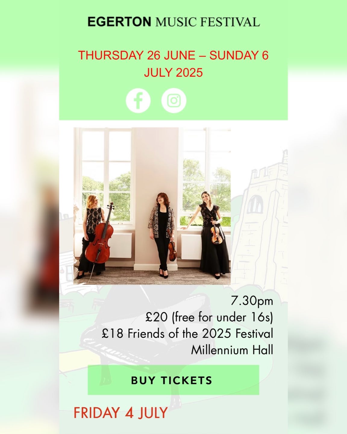 Almost time to head to England again to play in the Egerton Music Festival in Kent! đŹđ§đ»â„ïž
The concert is titled âThe Roaring Twentiesâ with fabulous music by George Gershwin, Fritz Kreisler, Hanns Eisler and the Hungarian GĂ©za Frid but also two wonderful Dutch composers, Emmy Frensel Wegener and Julius Röntgen.
Come and join us in the Egerton Millennium Hall at 19:30 this Friday!
@egertonmf