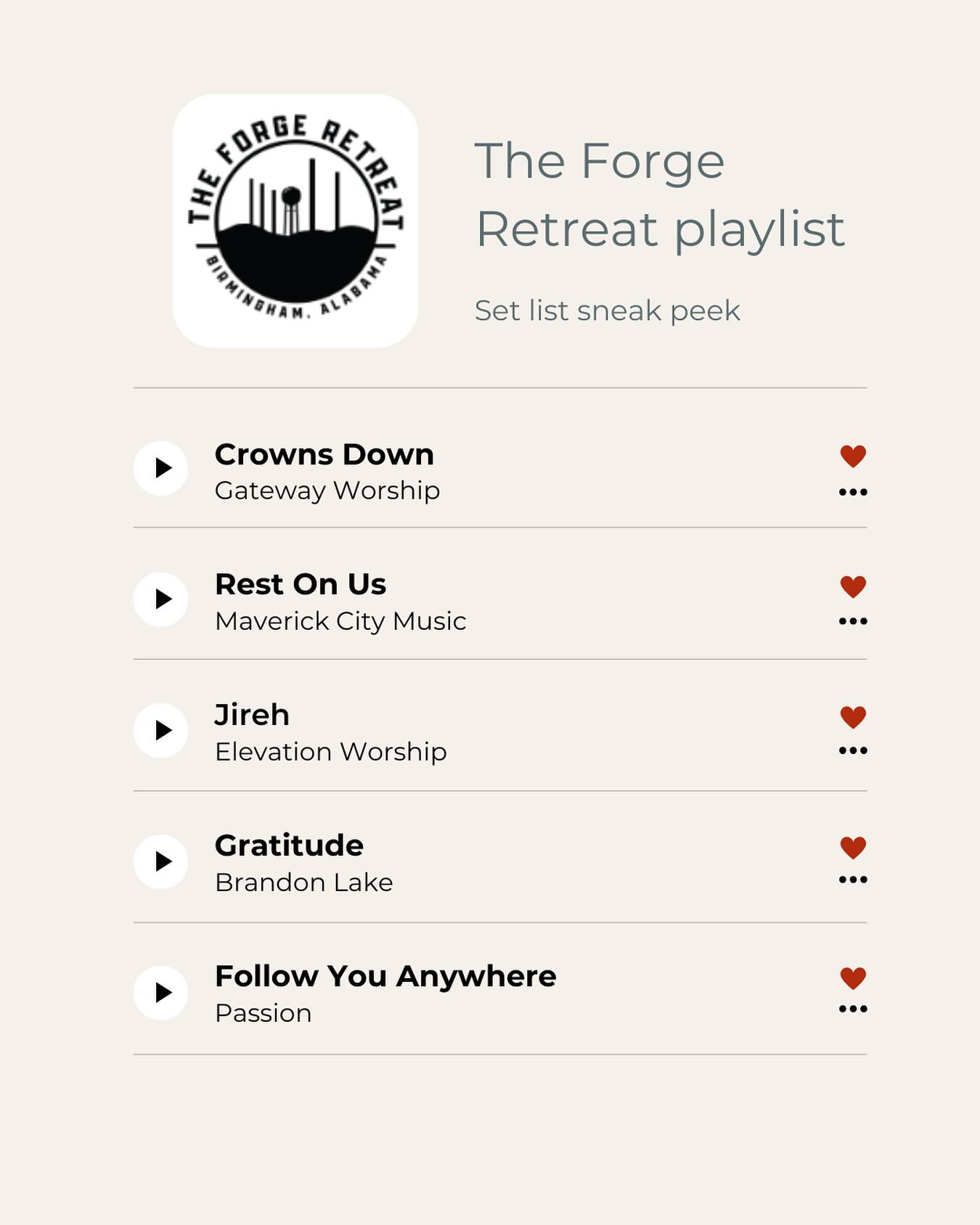 Here’s a sneak peek of the official Forge Retreat 2025 playlist! Our praise team has been working hard all summer long and they can’t wait to share what they’ve been working on! Student registration closes on July 28 at noon, head over to the link in our bio! #forge25