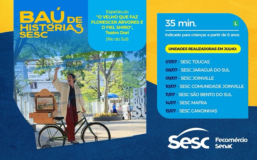 Seguimos juntos para mais uma etapa do Baú de Histórias do Sesc SC! @sesc_sc
Serão mais sete cidades com “O velho que faz florescer árvores e o fiel Shiro”, nosso espetáculo em Kamishibai.
“A terra, em algumas culturas, representa os nossos ancestrais, as pessoas que estiveram antes de nós, até que nós existíssemos.
Plantamos, regamos, cuidamos… O velho que faz florescer árvores e o fiel Shiro nos convidam ao encontro com o velho Japão e suas lendas.
Conta a história de uma pequena aldeia onde um cachorro e seu dono nos mostram por meio da relação, sentimentos adormecidos que habitam em cada um de nós.”
Classificação etária: Livre.
Nos vemos lá! 🚲
#teatrodori #baúdehistórias #sessc #sesc #kamishibaï #kamishibaibrasil #teatro #art #contaçãodehistórias