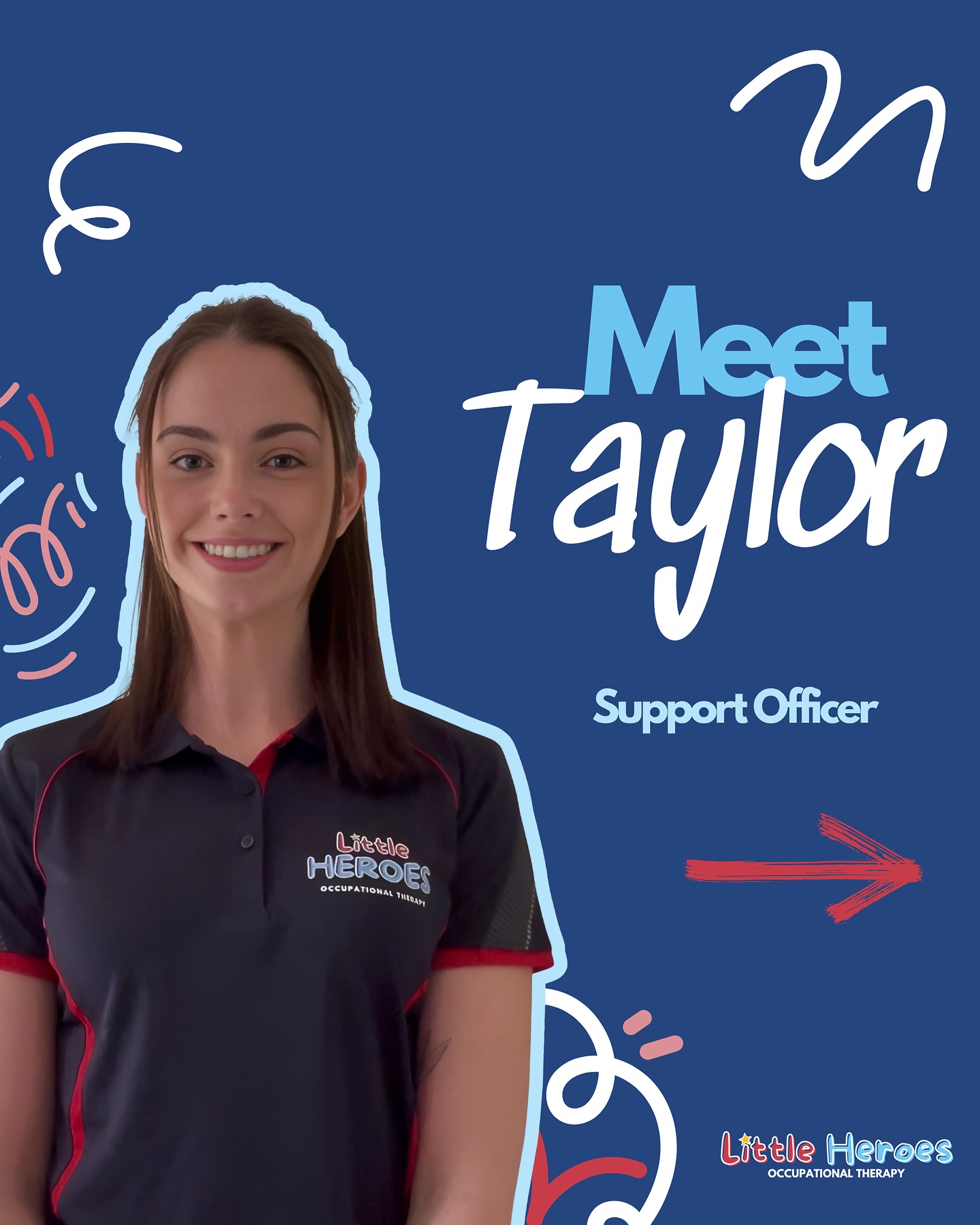 Meet Taylor, our Support Officer! 👋🏼 ✨
From creating resources and keeping our calendars on track, to supporting therapists and families, she’s the magic behind the scenes making everything run smoothly! ⚡️
Swipe to meet Taylor ➡️
#LittleHeroesOT #MeetTheTeam #OT #OccupationalTherapy