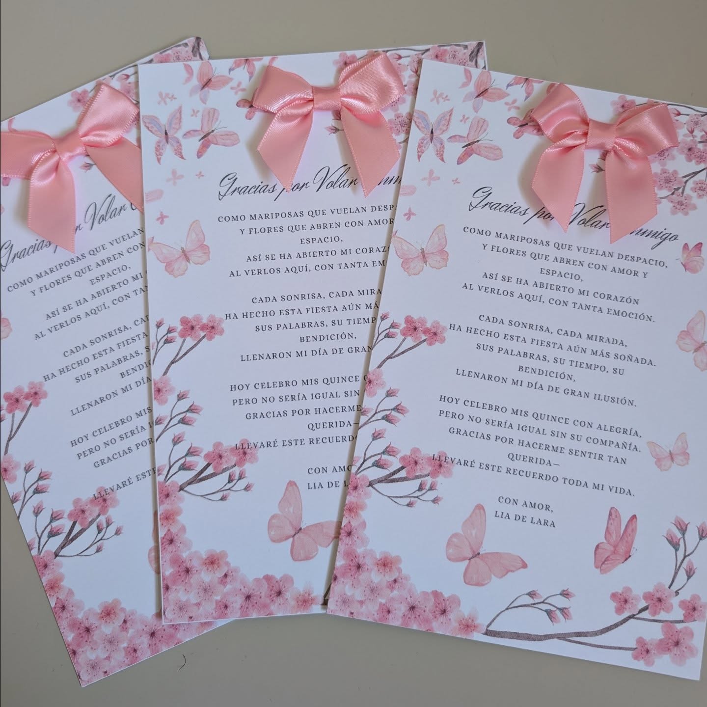 Quinceañera guest thank you cards!