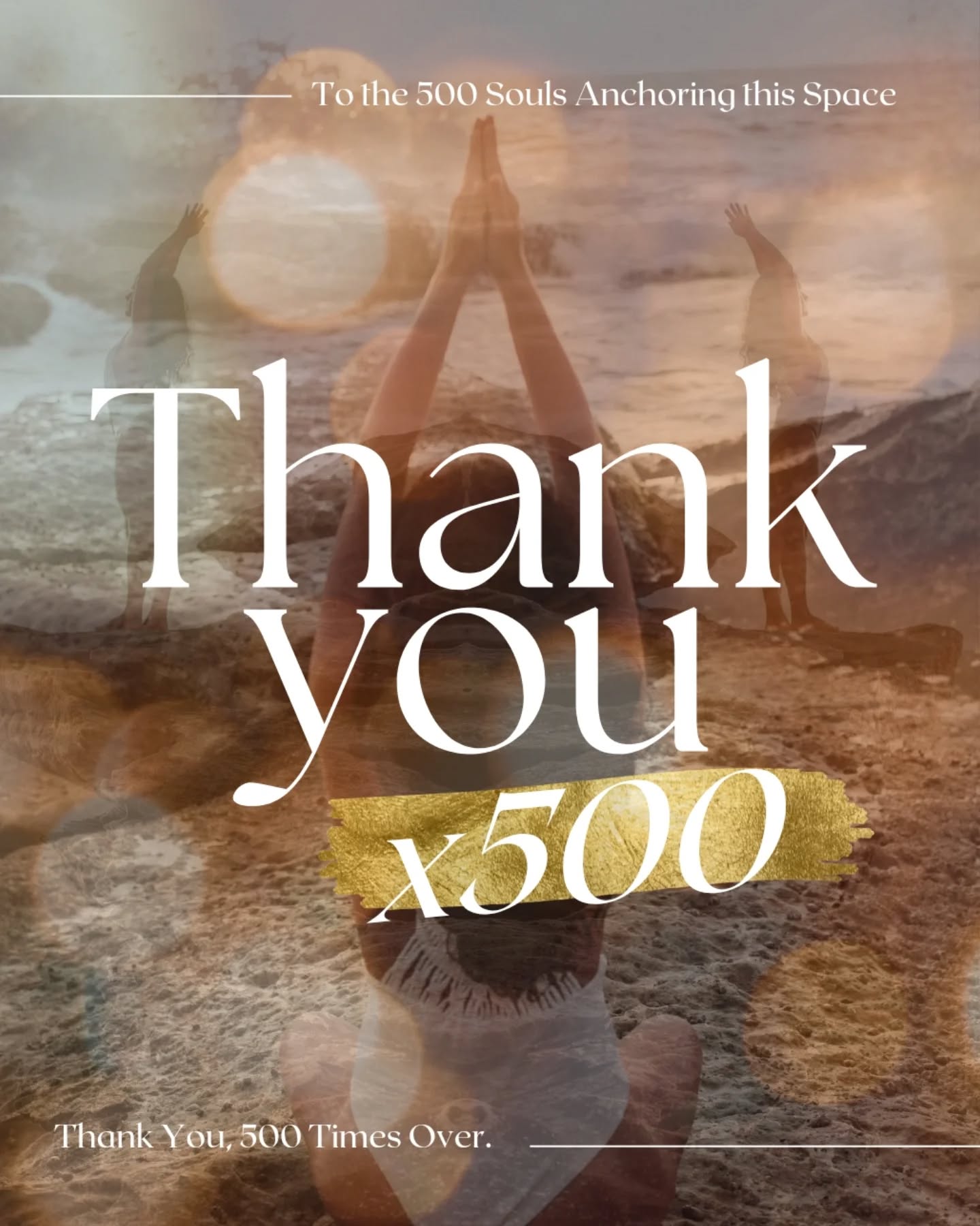 This space now holds 500 unique souls 🤍✨
These aren't just numbers, they're energies, stories, and frequencies. Each one of you has drifted here for a reason, and I feel that.
Thank you, 500 times over for your presence, your energy, your unconditional love and support.
You are seen, you are felt, you are cherished 💫🤍
This space means something because you’re here.
Whether you’re active, quiet, curious or connected, your energy matters. So thank you 🙌🏻 for being part of it, for choosing to stay, and for letting this work be witnessed.
Here’s to whatever we create next 🐚 Xoe