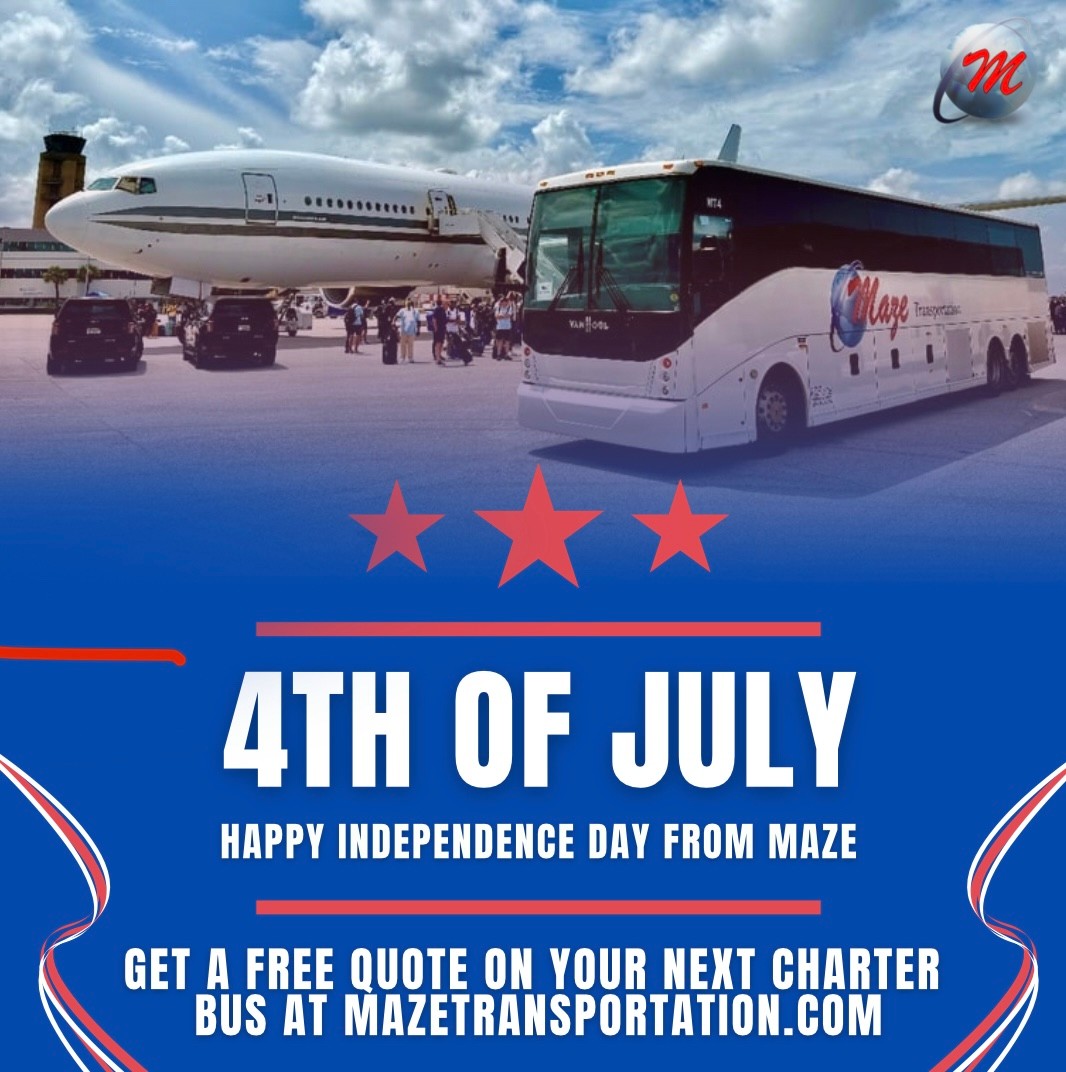 4th of July traffic got you thinking ahead?
Book group transportation now for your next event, beach day, or celebration — Maze Transportation will get you there together and on time.
Free quotes at mazetransportation.com
•
#MazeTransportation #GroupTransportation #FloridaEvents #CharterBusService #PlanAhead #FreeQuotes
📸 by Antonio Zuluga