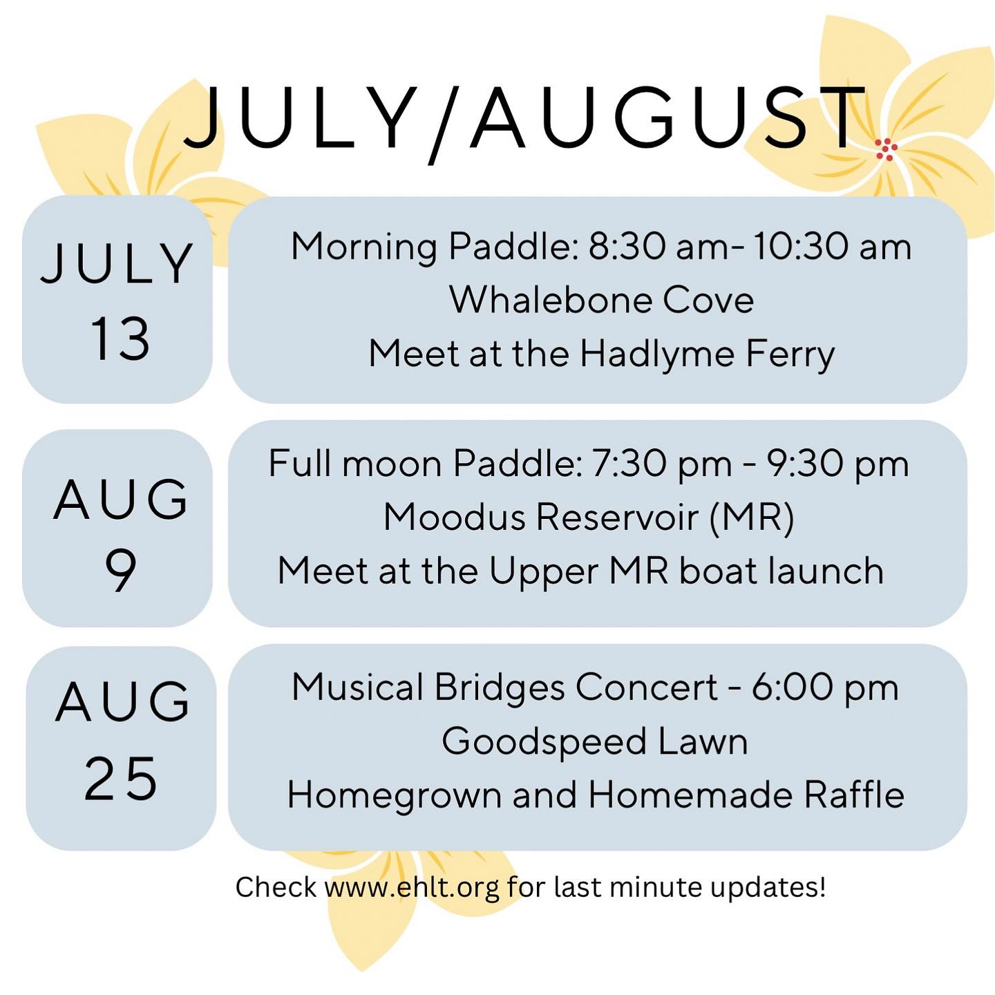 July/August events