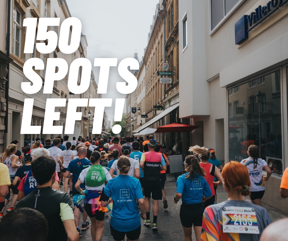 🏳️🌈 𝗟𝘂𝘅𝗲𝗺𝗯𝗼𝘂𝗿𝗴 𝗣𝗿𝗶𝗱𝗲 𝗥𝘂𝗻 — 𝗢𝗻𝗹𝘆 𝟭𝟱𝟬 𝗦𝗽𝗼𝘁𝘀 𝗟𝗲𝗳𝘁! 🏃♂️✨
𝘓𝘢𝘤𝘦 𝘶𝘱 𝘧𝘰𝘳 𝘭𝘰𝘷𝘦 𝘢𝘯𝘥 𝘶𝘯𝘪𝘵𝘺! 𝘑𝘰𝘪𝘯 𝘶𝘴 𝘰𝘯 𝘛𝘩𝘶𝘳𝘴𝘥𝘢𝘺, 10 𝘑𝘶𝘭𝘺 𝘢𝘵 𝘒𝘯𝘶𝘦𝘥𝘭𝘦𝘳 𝘧𝘰𝘳 𝘵𝘩𝘦 𝘮𝘰𝘴𝘵 𝘷𝘪𝘣𝘳𝘢𝘯𝘵 𝘳𝘶𝘯 𝘰𝘧 𝘵𝘩𝘦 𝘴𝘶𝘮𝘮𝘦𝘳 🌈🎉
This event is all about visibility, pride, and community. With just 150 spots remaining, now’s the time to grab yours!
📍 Starting point: Knuedler
🕓 Date: Thursday, 10 July
🔗 Registration: www.luxembourgpriderun.lu