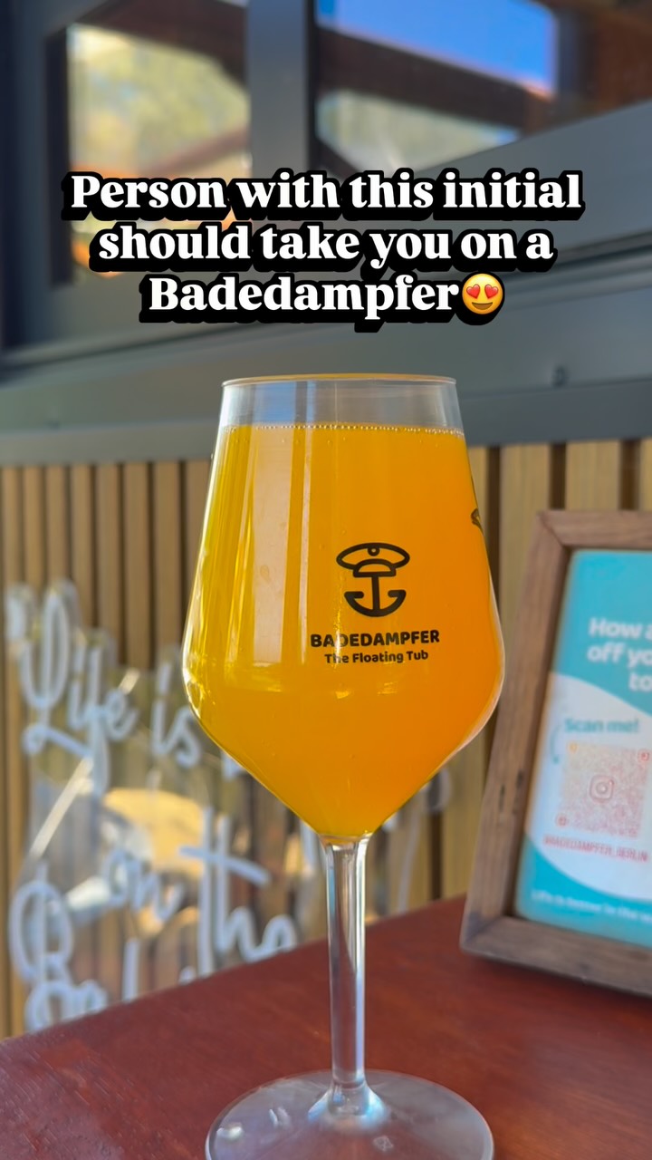Not to start drama🤭, but the person with this letter owes you a floating date out the Badedampfer 👀💦”
We don’t make the rules — the drink does.😌
💬 Drop the letter that showed up for you 👇
#BadedampferBerlin #FloatingVibes #WineAndVibes #POVThisIsYourSign
#TakeMeOnABoat #BerlinDates #HotTubCruise
#LetterGameChallenge #TikTokMadeMeTagYou
#SummerReels #LetterManifestation
#CouplesThatCruise #SippinAndManifestin