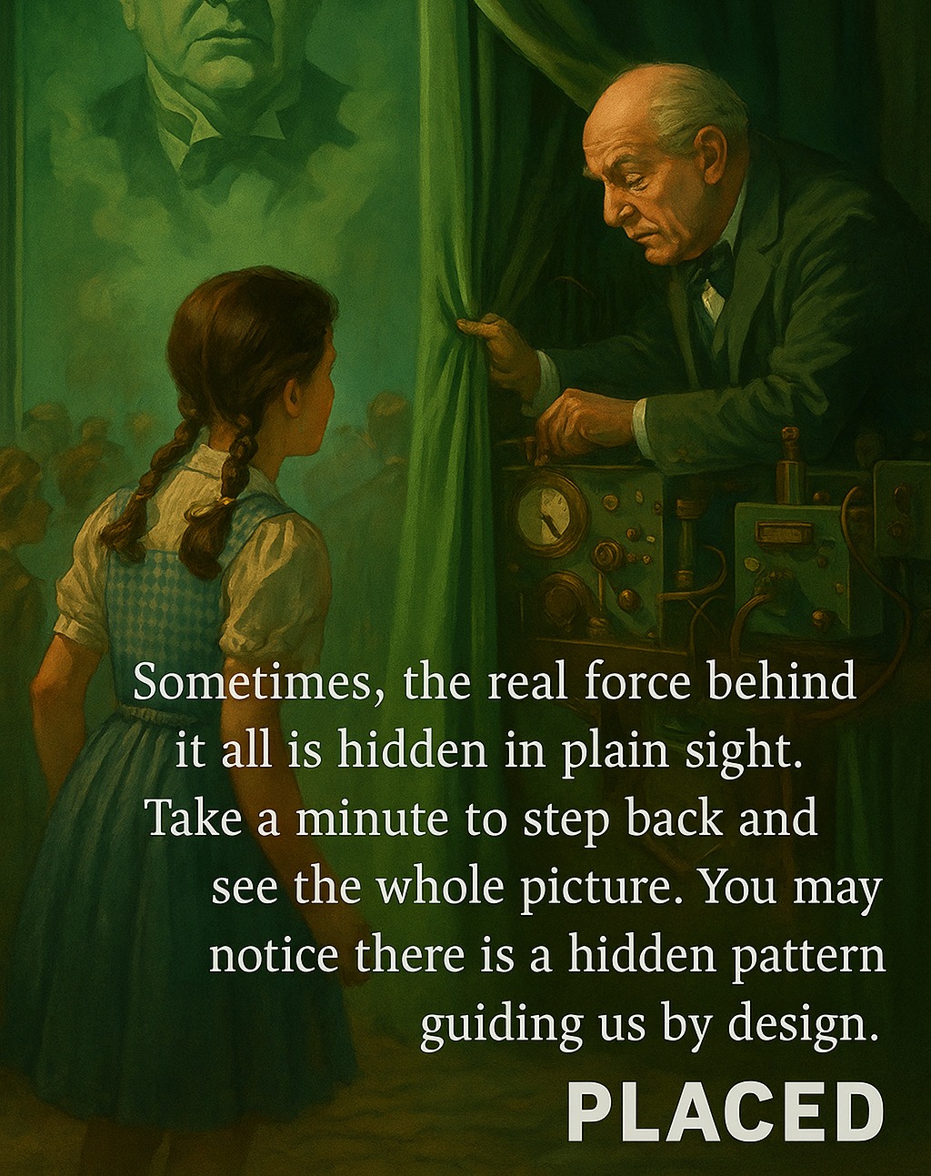 Just like in the Wizard of Oz, sometimes we focus on the surface and miss the bigger picture. Life’s hidden patterns guide us, even when we can’t see it.
Explore this concept in PLACED. https://www.amazon.com/Placed-Field-Guide-System-Always/dp/B0FBSTTH44 #Placed #Fate #emotionaljourney